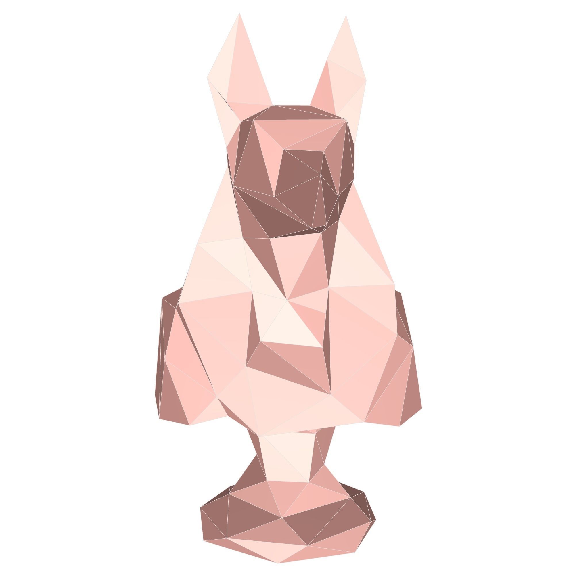 Anubis Bust Low Poly Low-poly 3D model_5