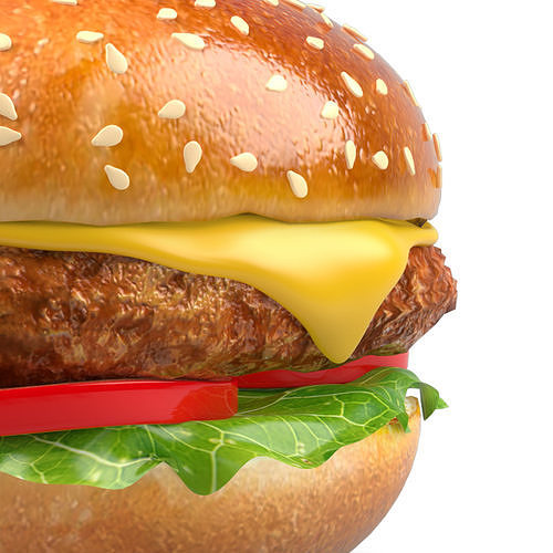 Photorealistic Hamburger  3D model 2