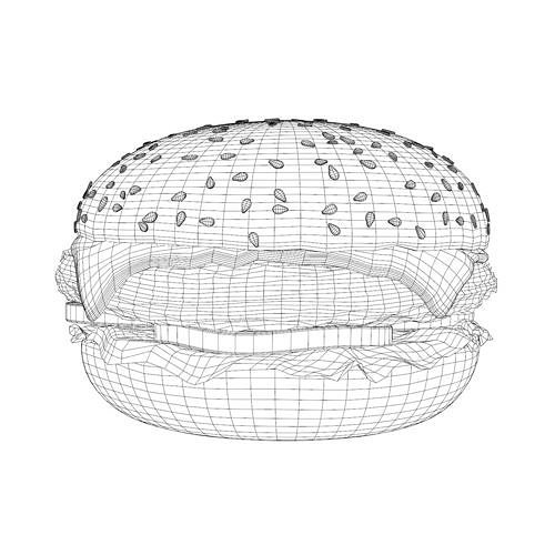 Photorealistic Hamburger  3D model 5