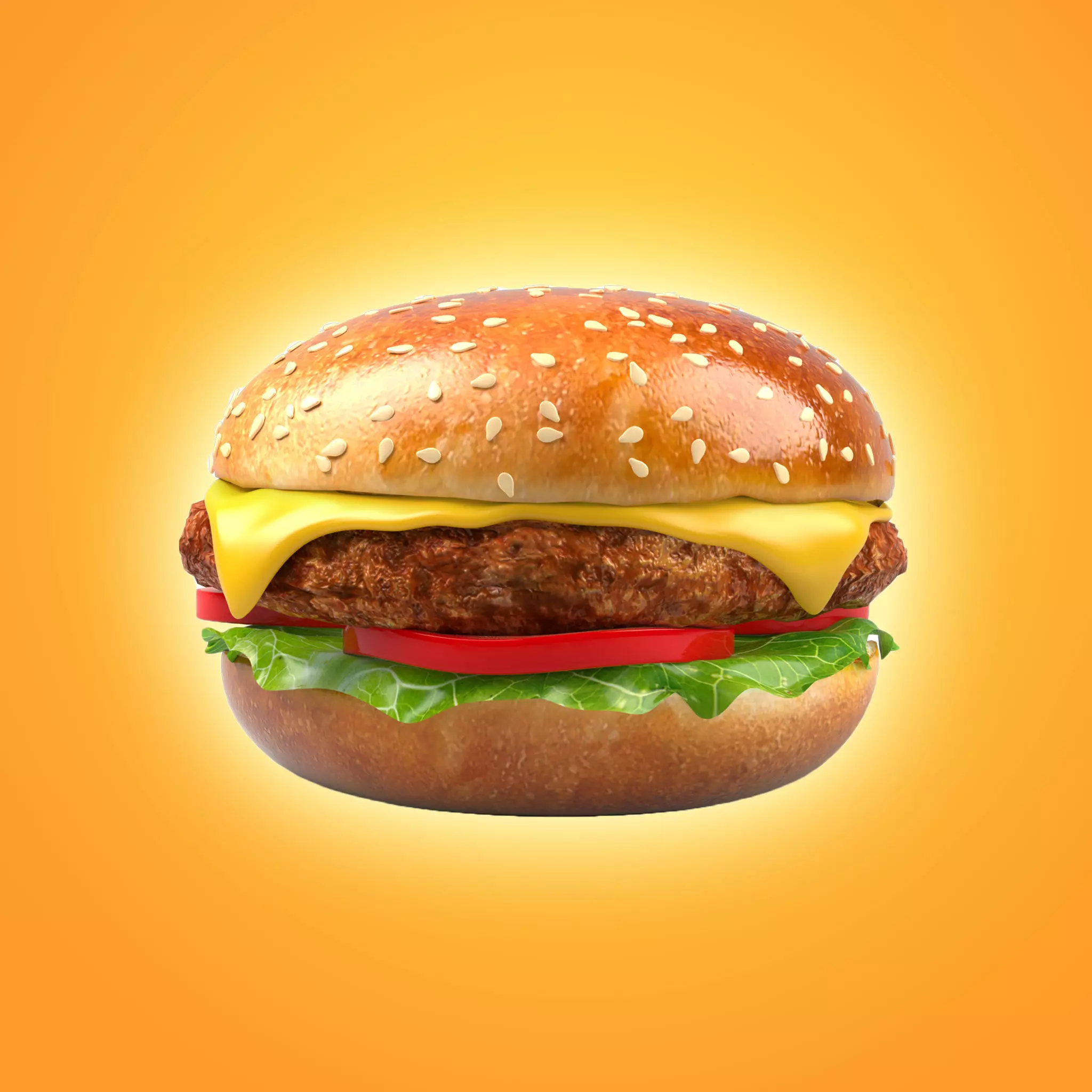 Photorealistic Hamburger 3D model