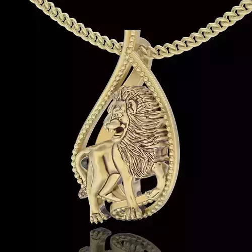 Lion pendant silver gold printable 3d model jewelry