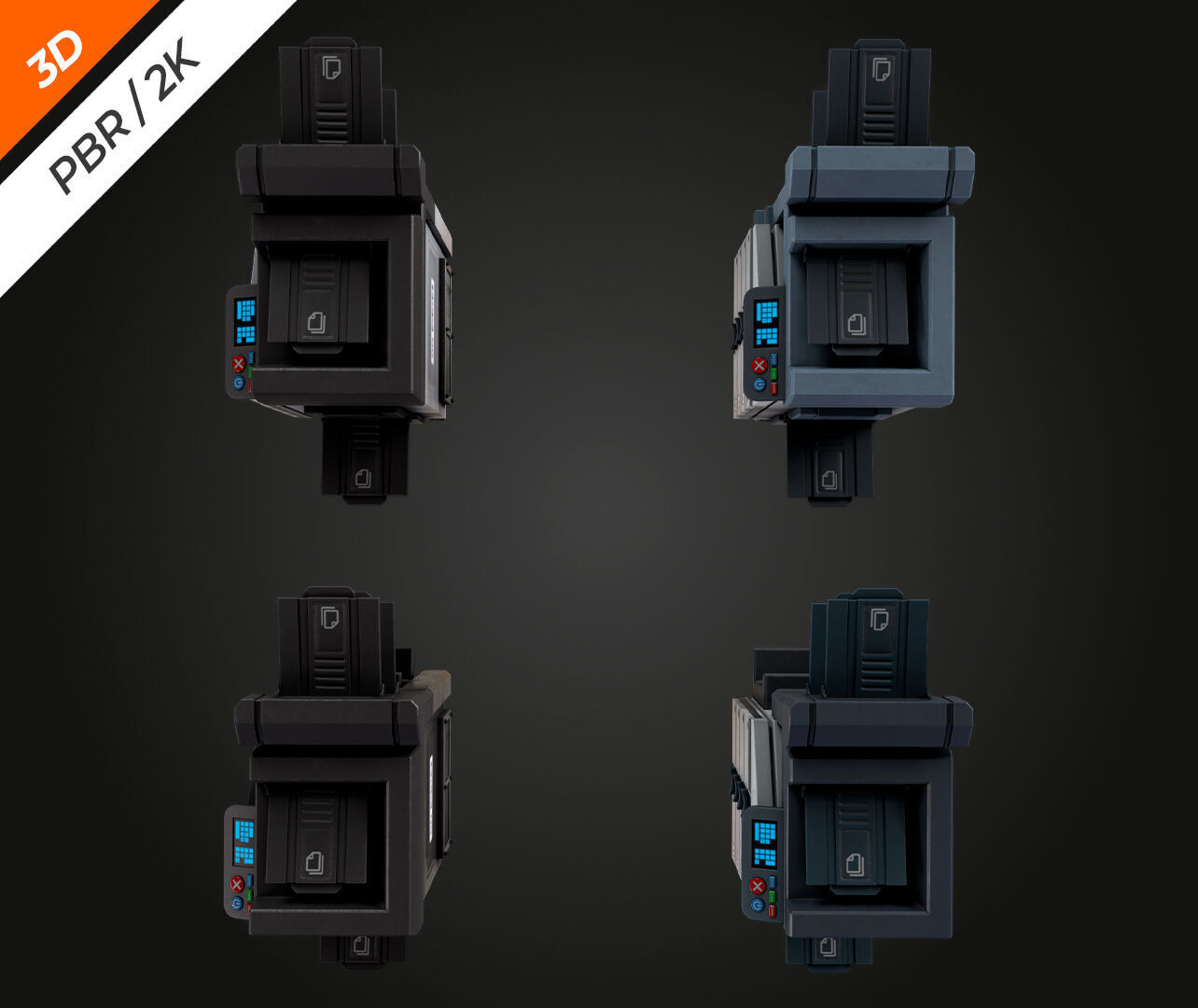 Photocopier Low-poly 3D model_12