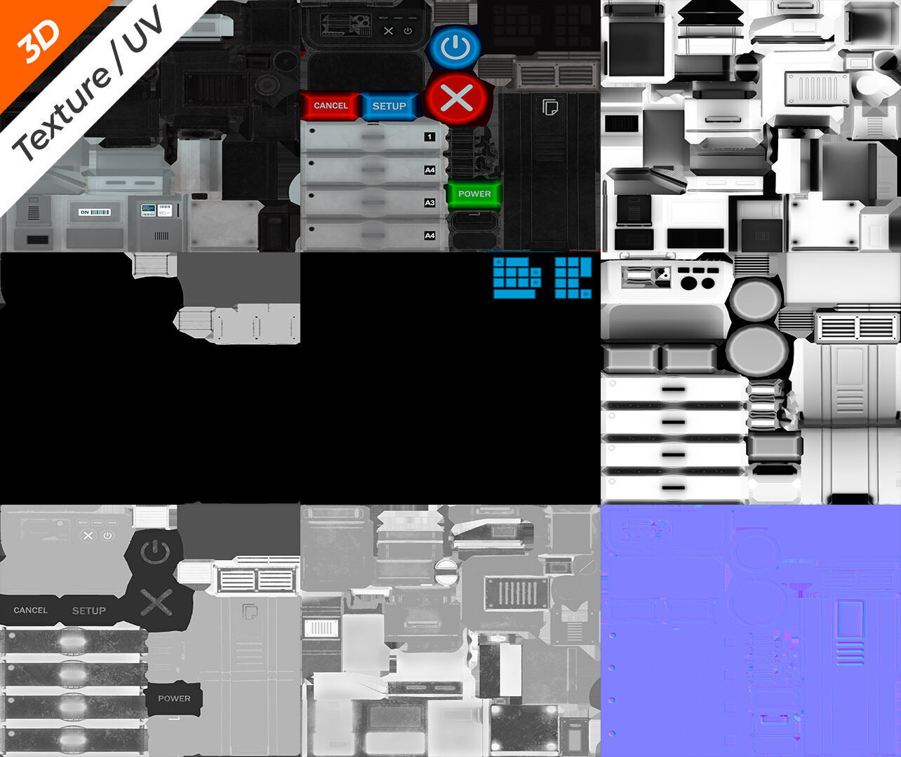 Photocopier Low-poly 3D model_14