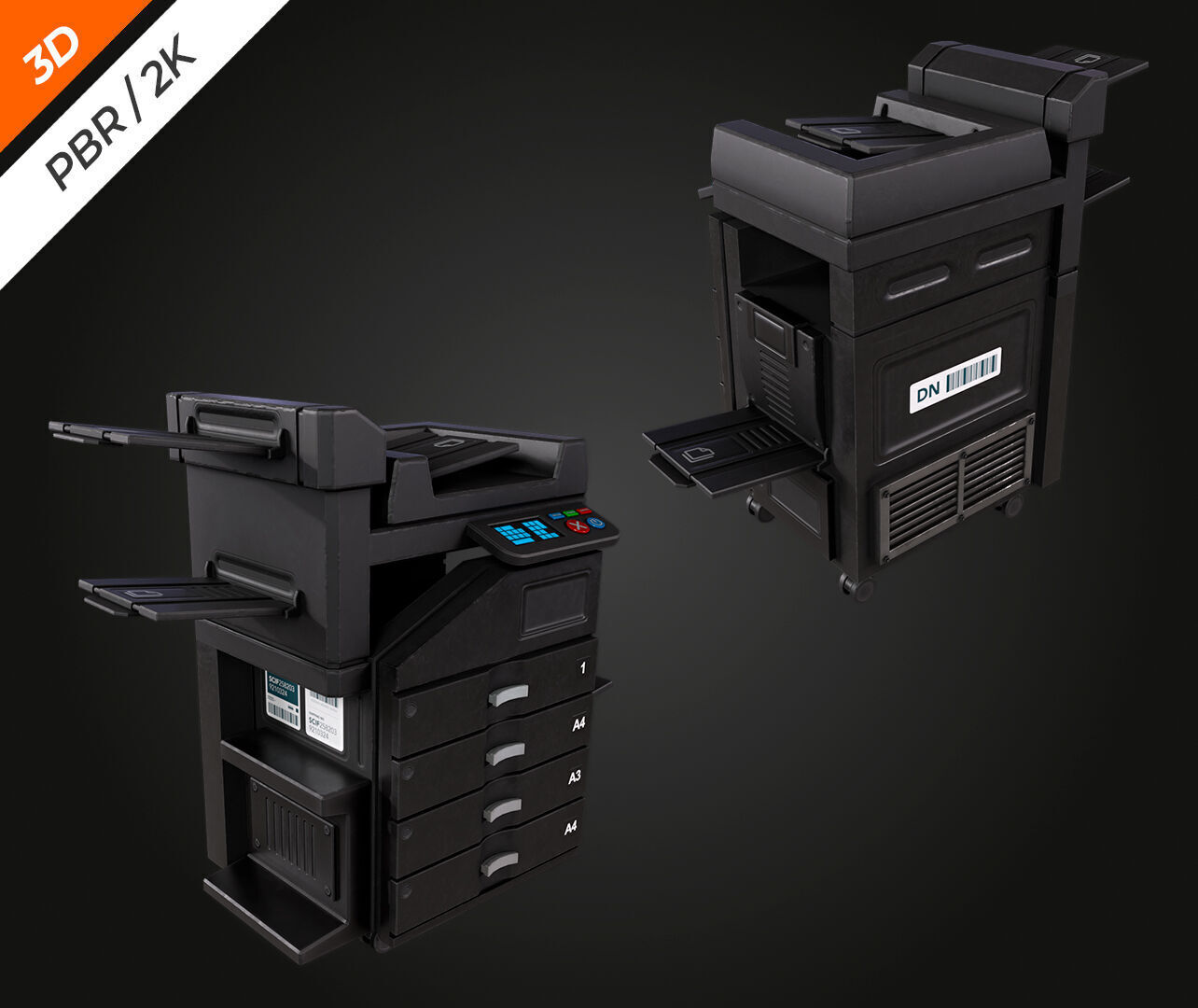 Photocopier Low-poly 3D model_7