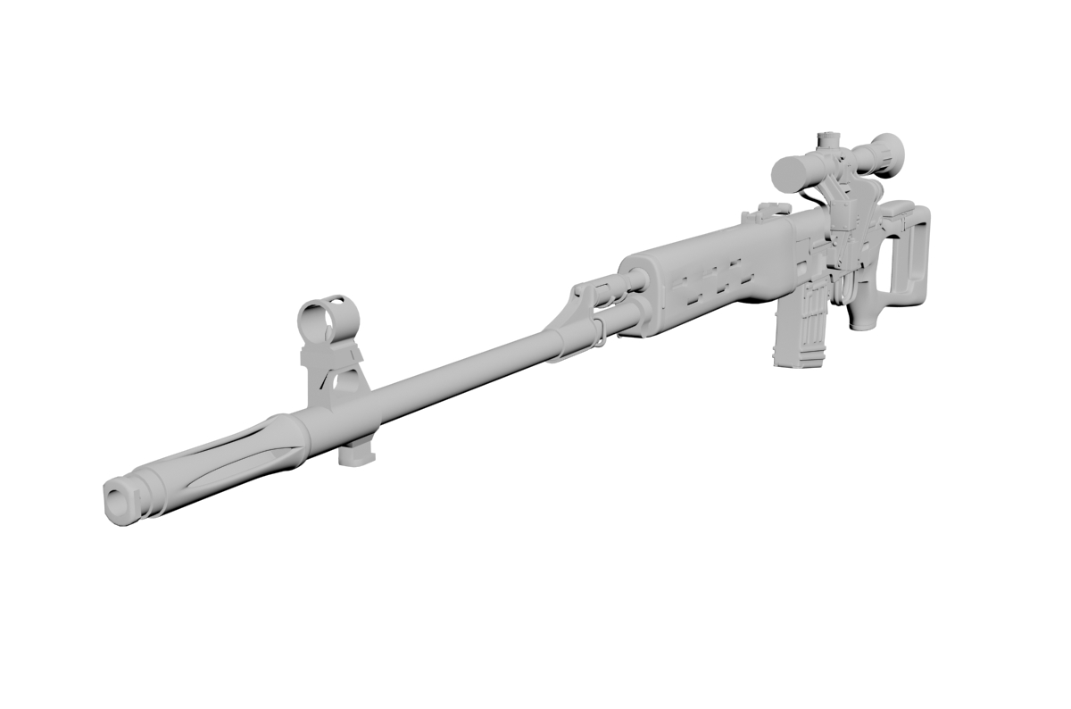 The Dragunov sniper rifle 3D model_6