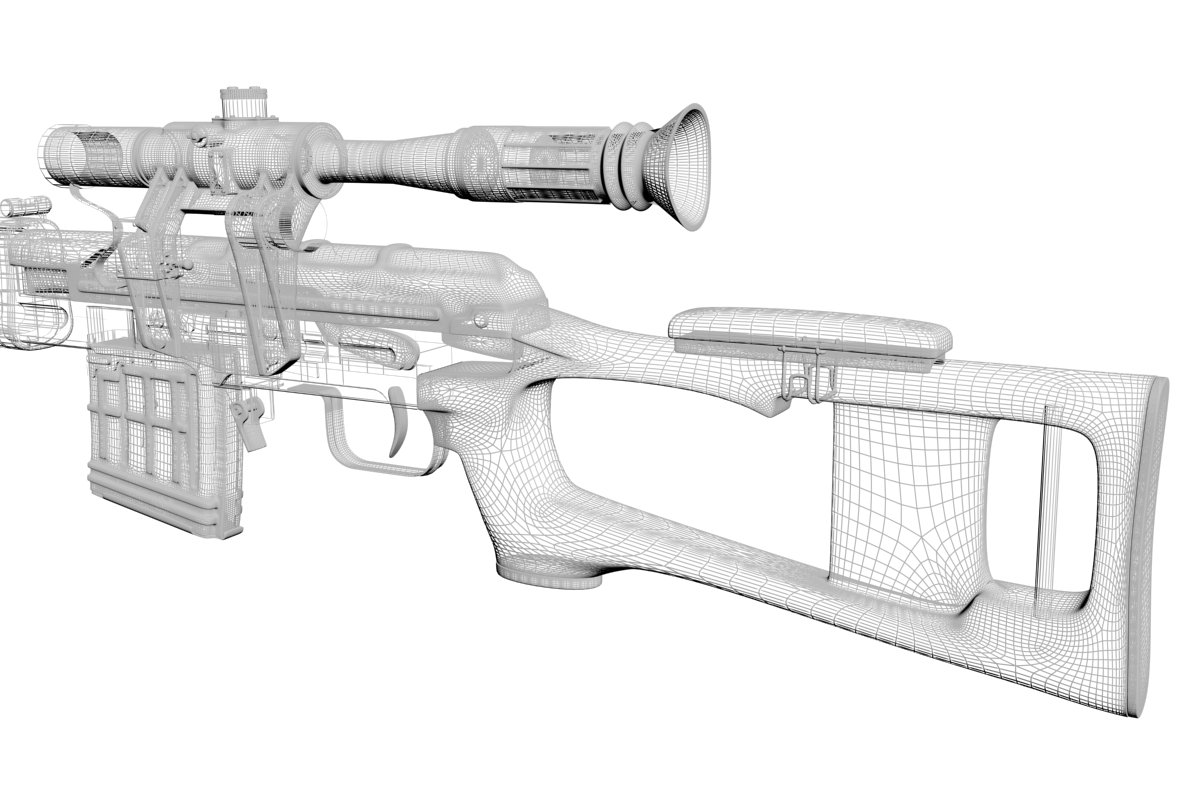 The Dragunov sniper rifle 3D model_8