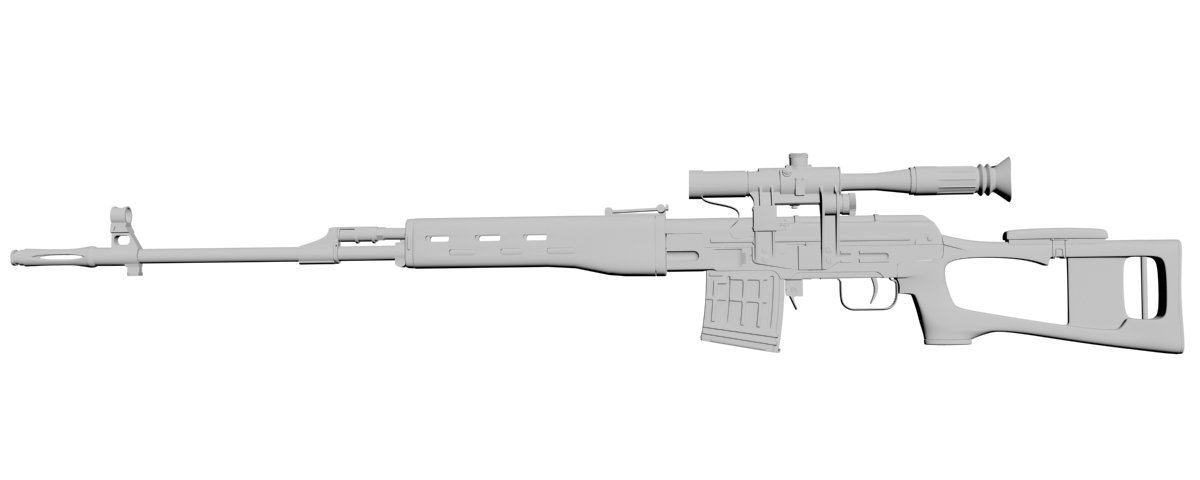 The Dragunov sniper rifle 3D model_2