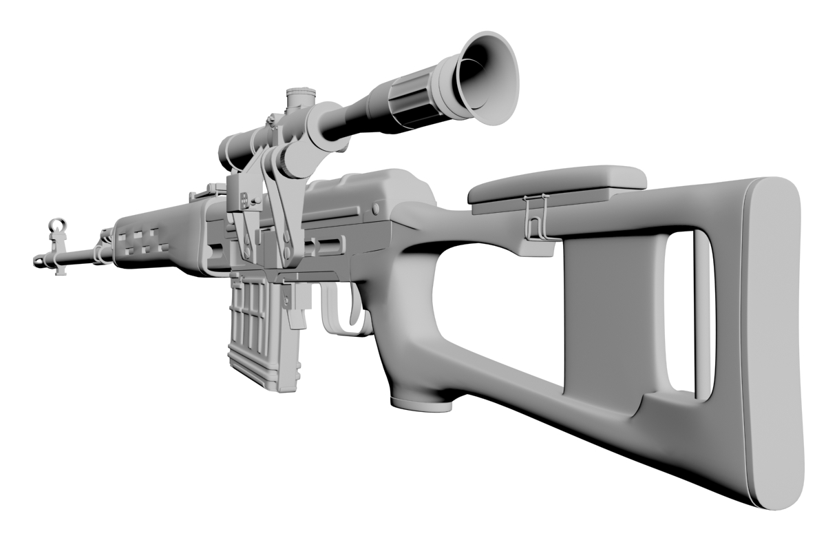 The Dragunov sniper rifle 3D model_5