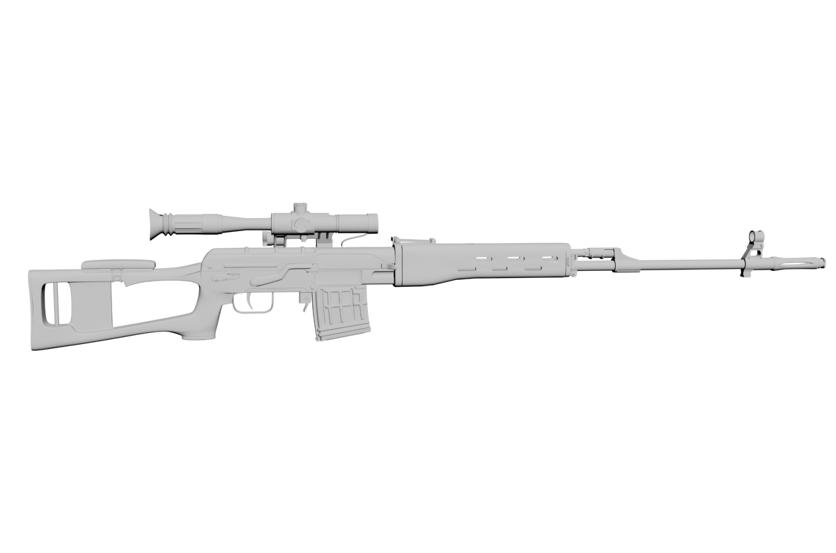 The Dragunov sniper rifle 3D model_3