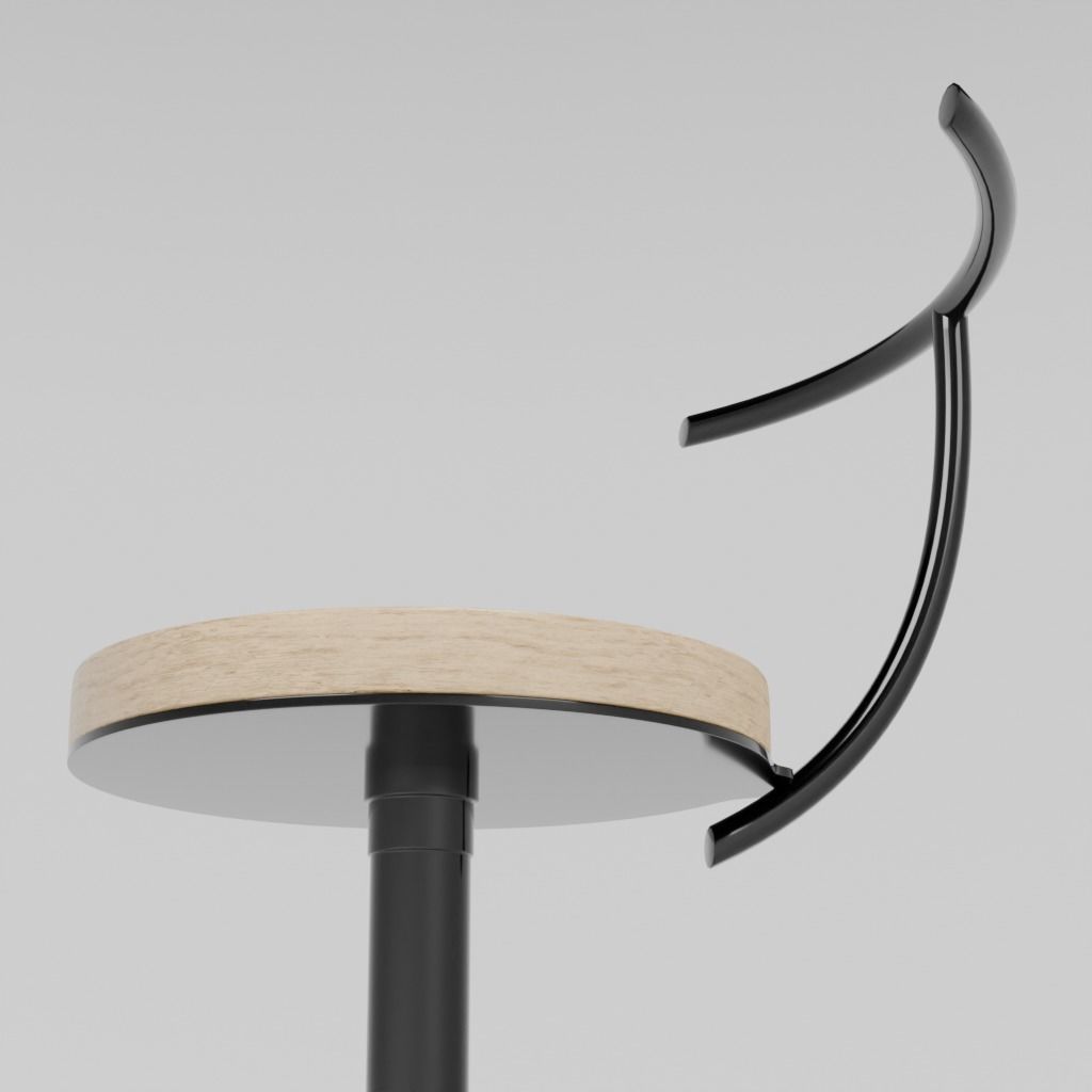 Bar stool 3D model_6