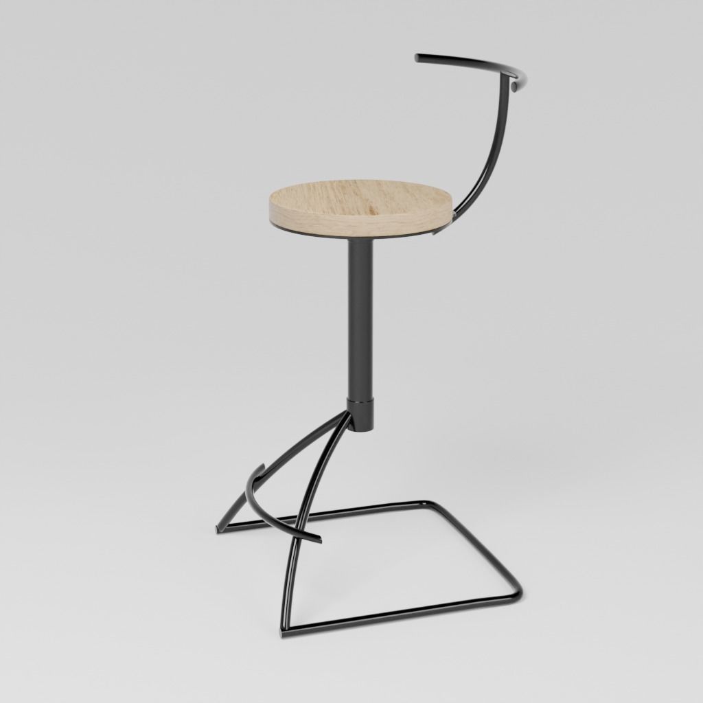 Bar stool 3D model_1