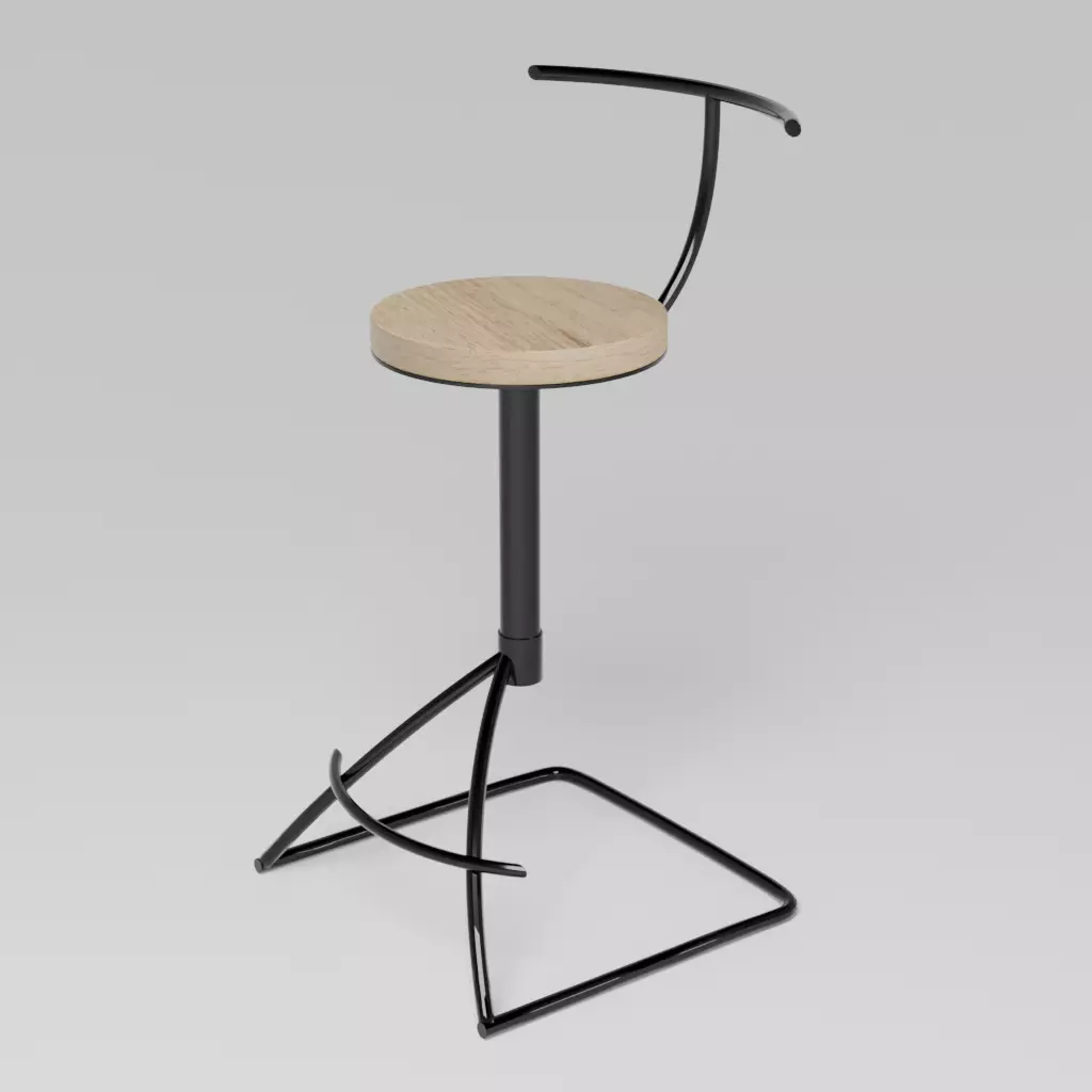 Bar stool 3D model_0