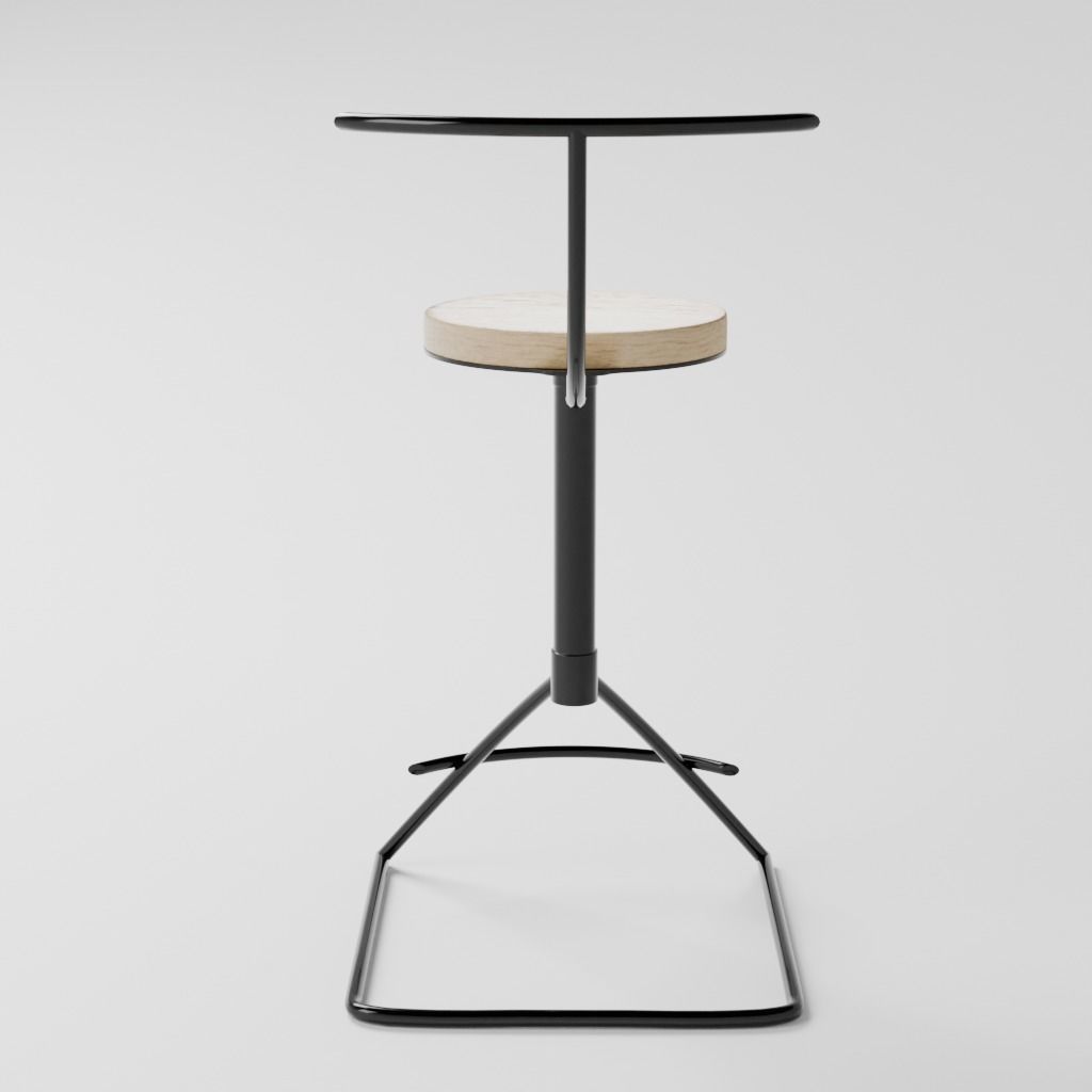 Bar stool 3D model_3