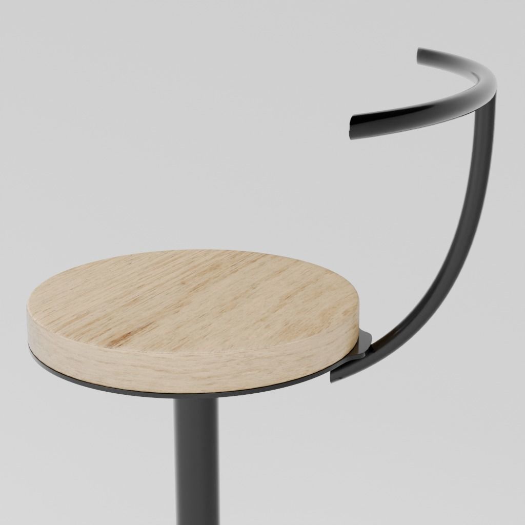 Bar stool 3D model_5