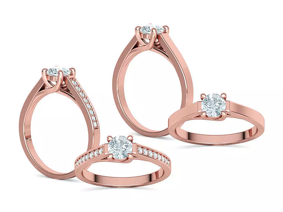 Trellis Engagement Ring Half Carat Stone 2 RINGS COLLECTION _0