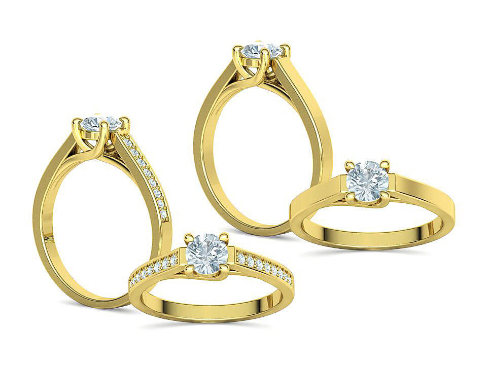 Trellis Engagement Ring Half Carat Stone 2 RINGS COLLECTION _5