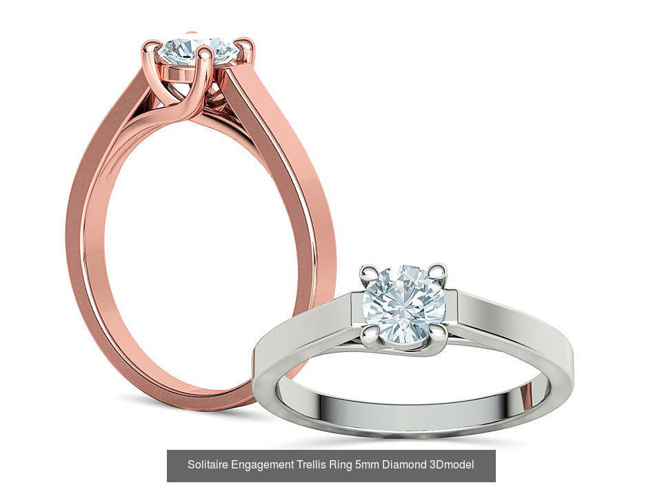 Trellis Engagement Ring Half Carat Stone 2 RINGS COLLECTION _8