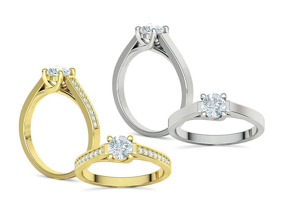 Trellis Engagement Ring Half Carat Stone 2 RINGS COLLECTION _2