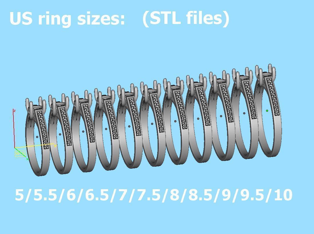 Trellis Engagement Ring Half Carat Stone 2 RINGS COLLECTION _36