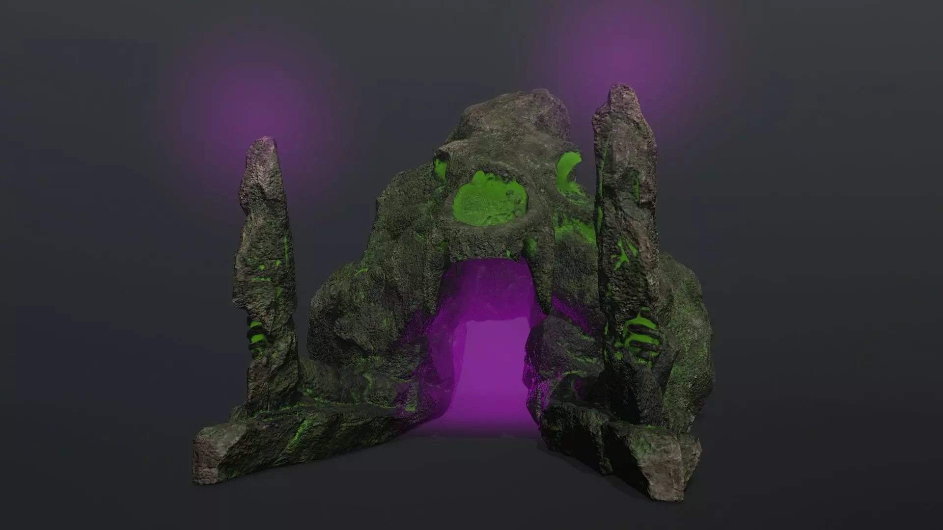 skull gate Low-poly 3D model_0