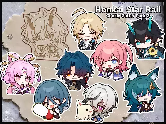 Honkai Star Rail Cookie Cutters Pack 3 3D print model