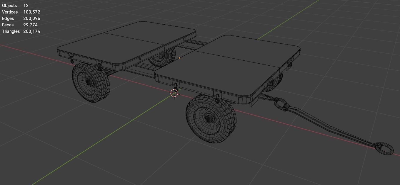 Transport cart Low-poly 3D model_14