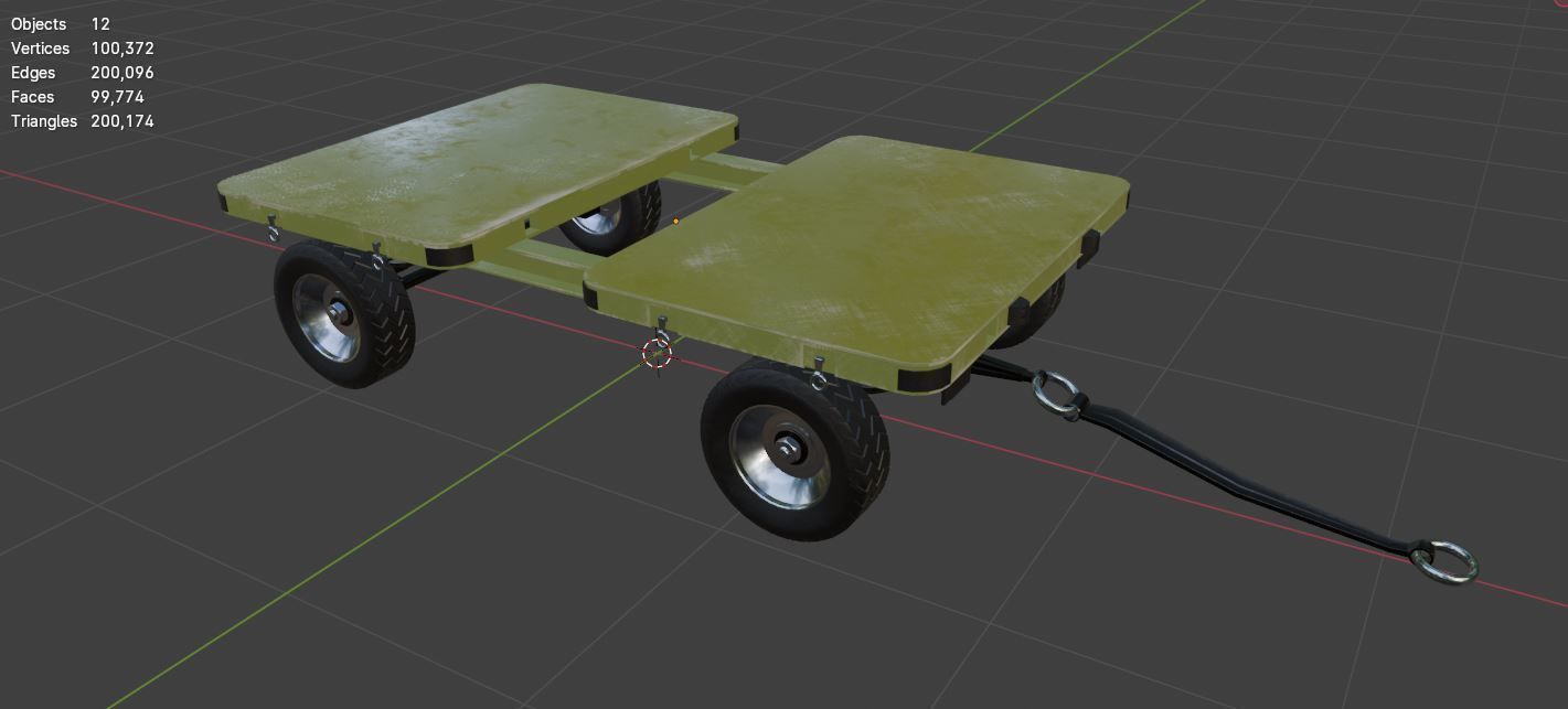 Transport cart Low-poly 3D model_13