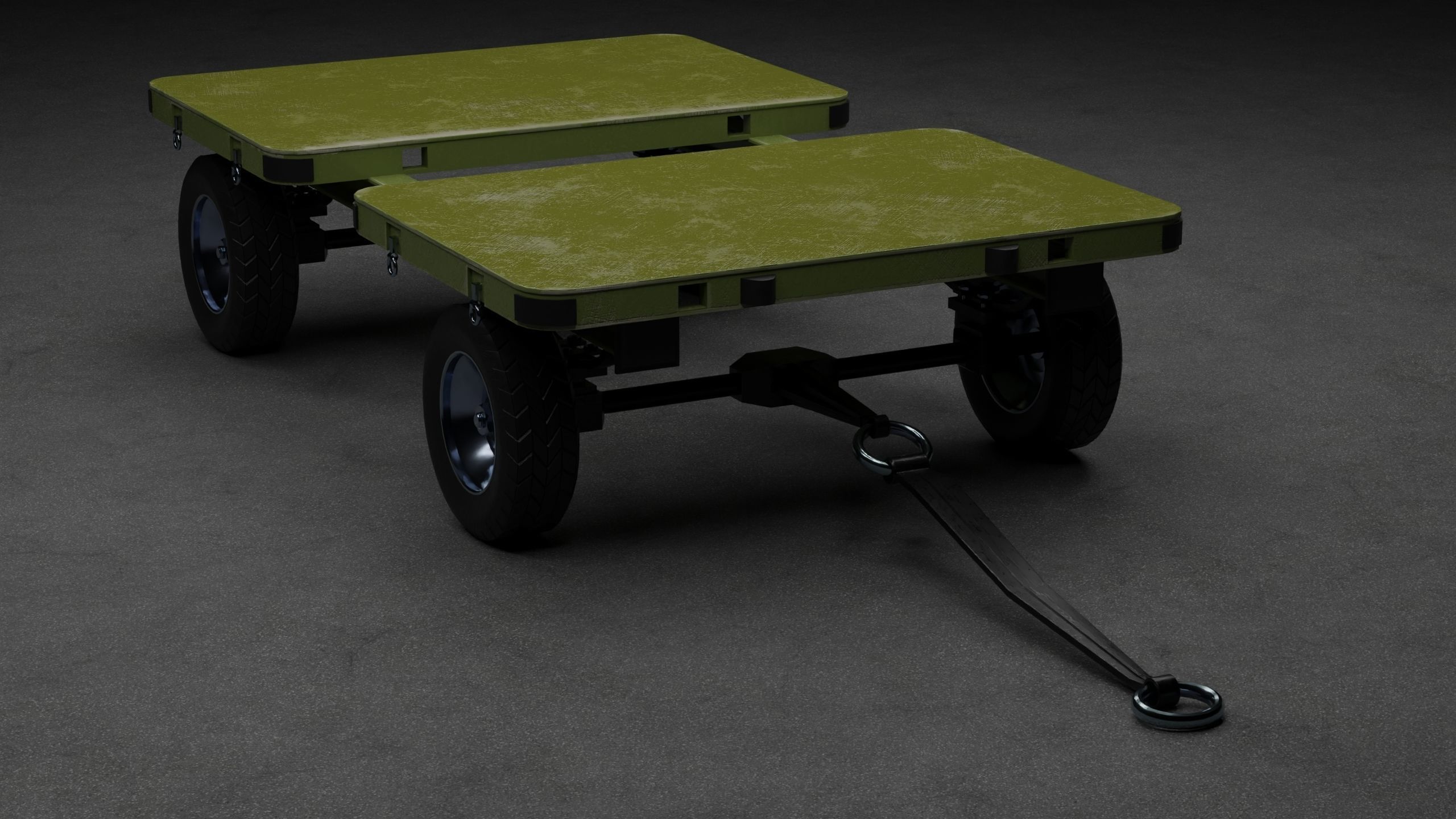 Transport cart Low-poly 3D model_8