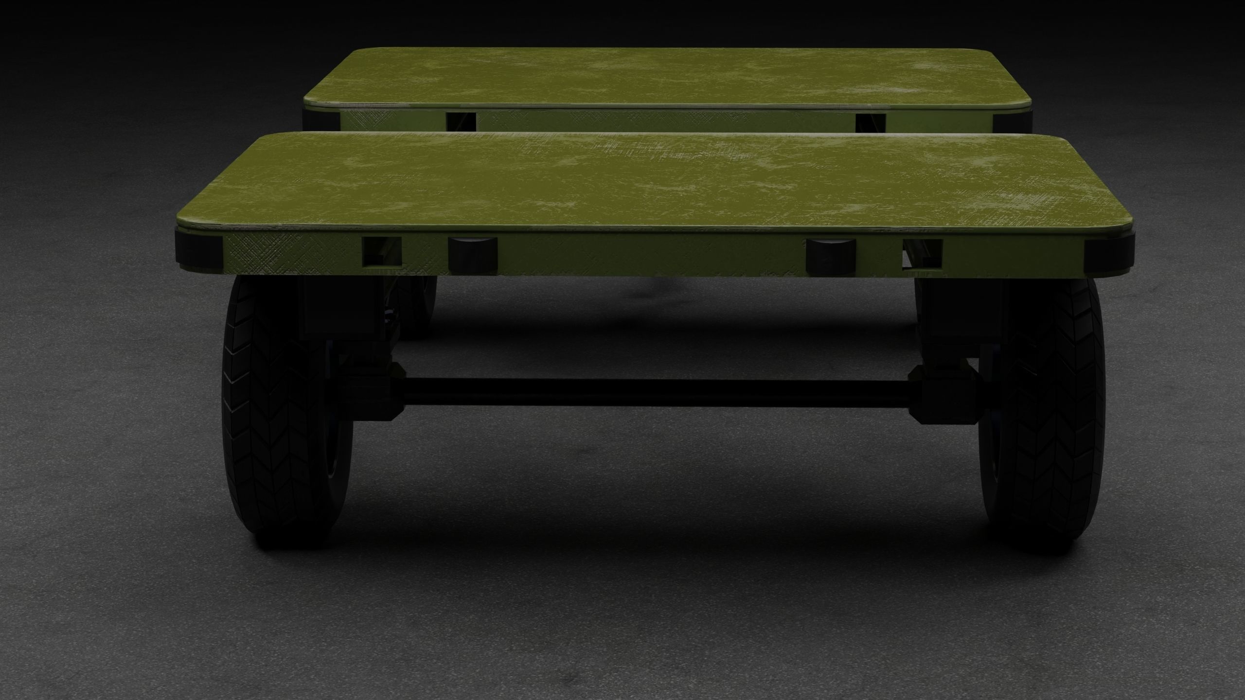Transport cart Low-poly 3D model_3