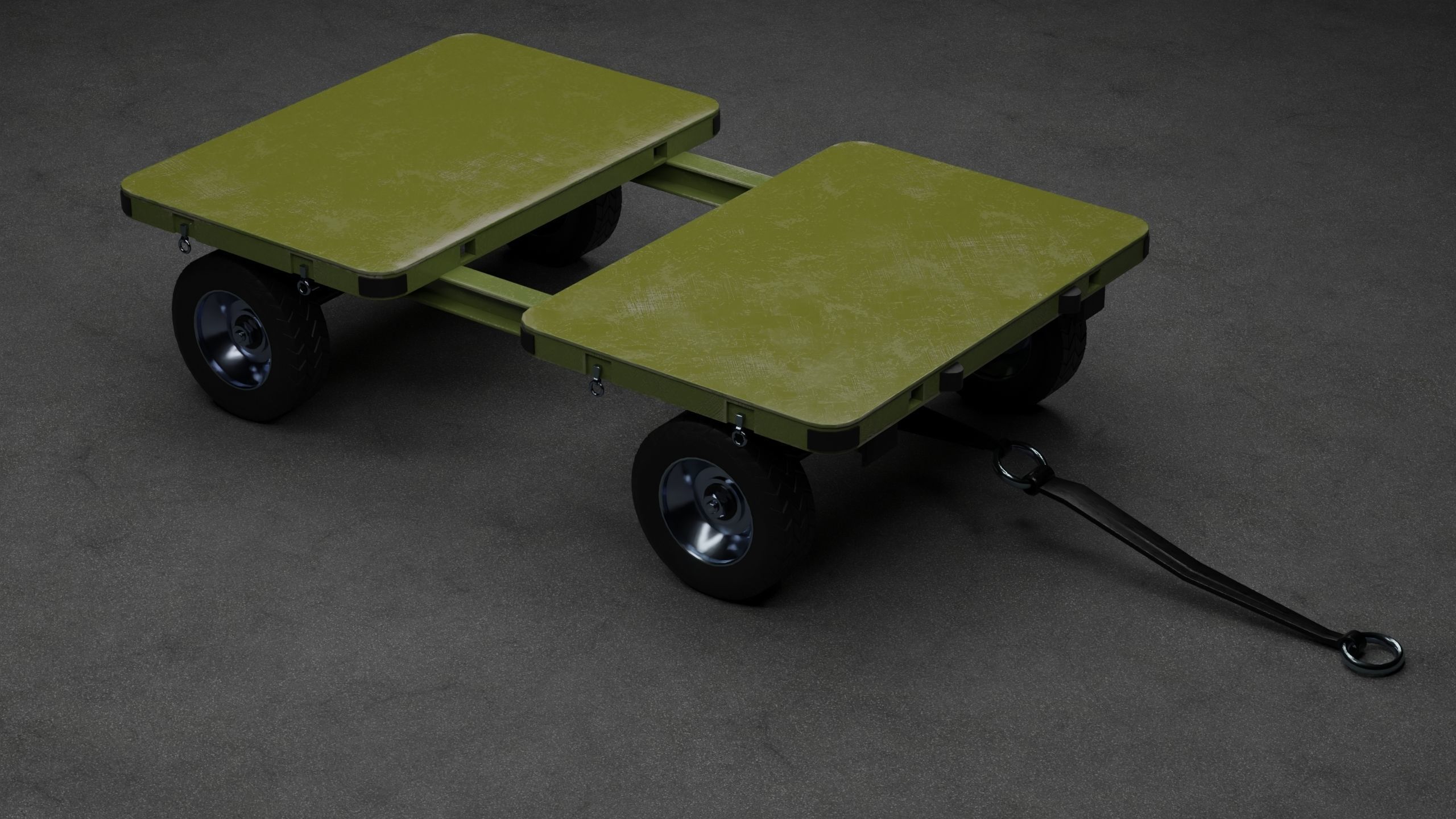 Transport cart Low-poly 3D model_1