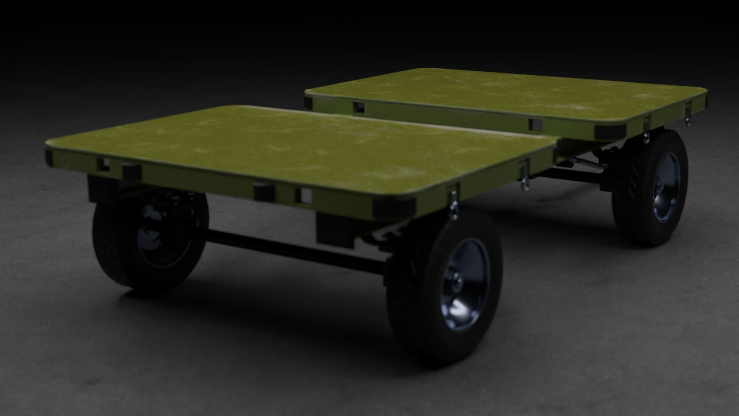 Transport cart Low-poly 3D model_7