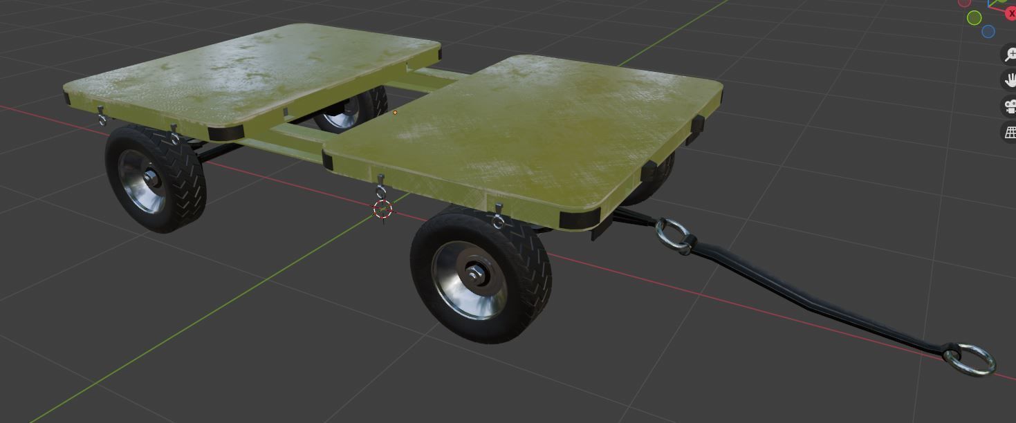 Transport cart Low-poly 3D model_12