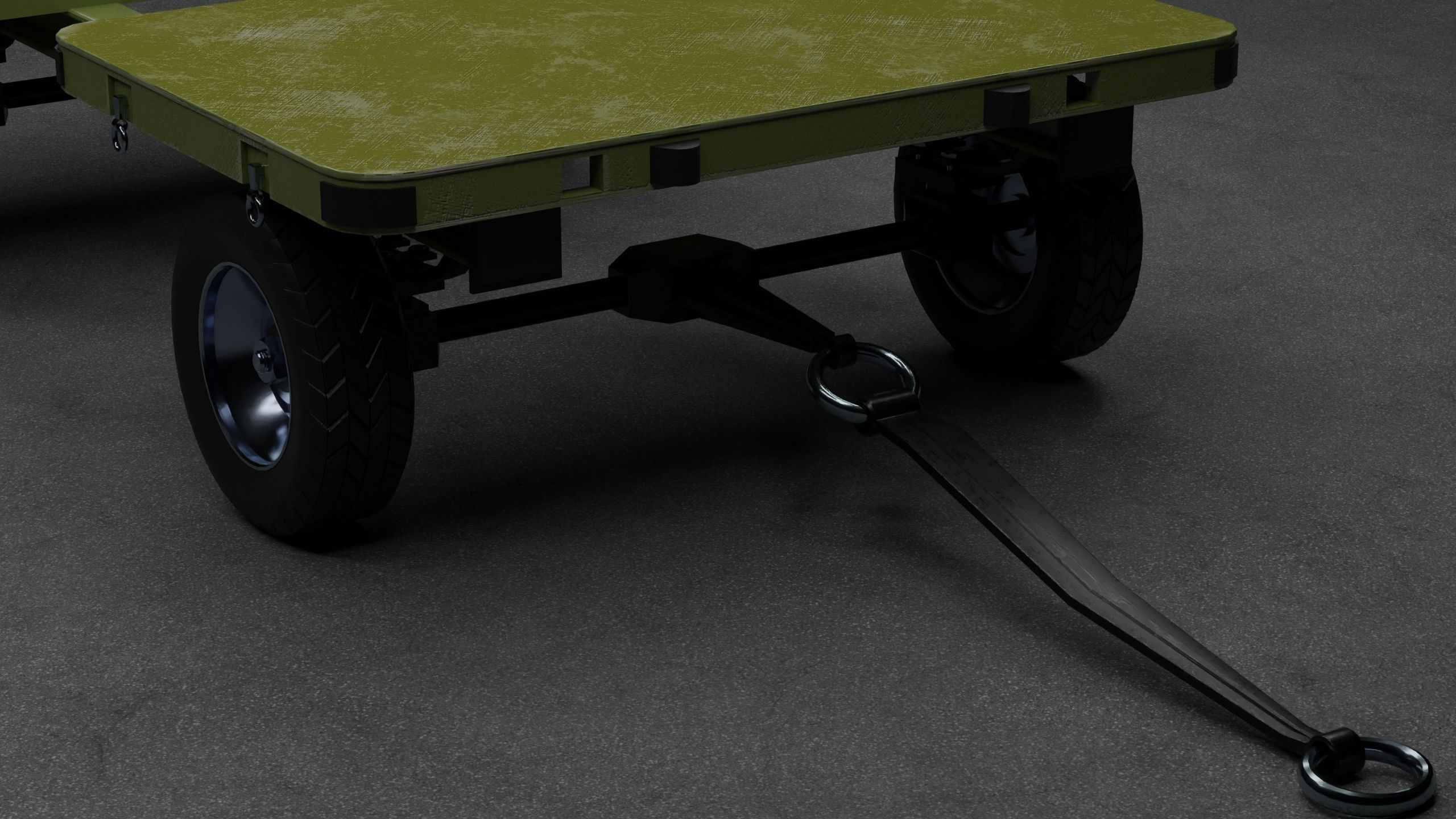 Transport cart Low-poly 3D model_5