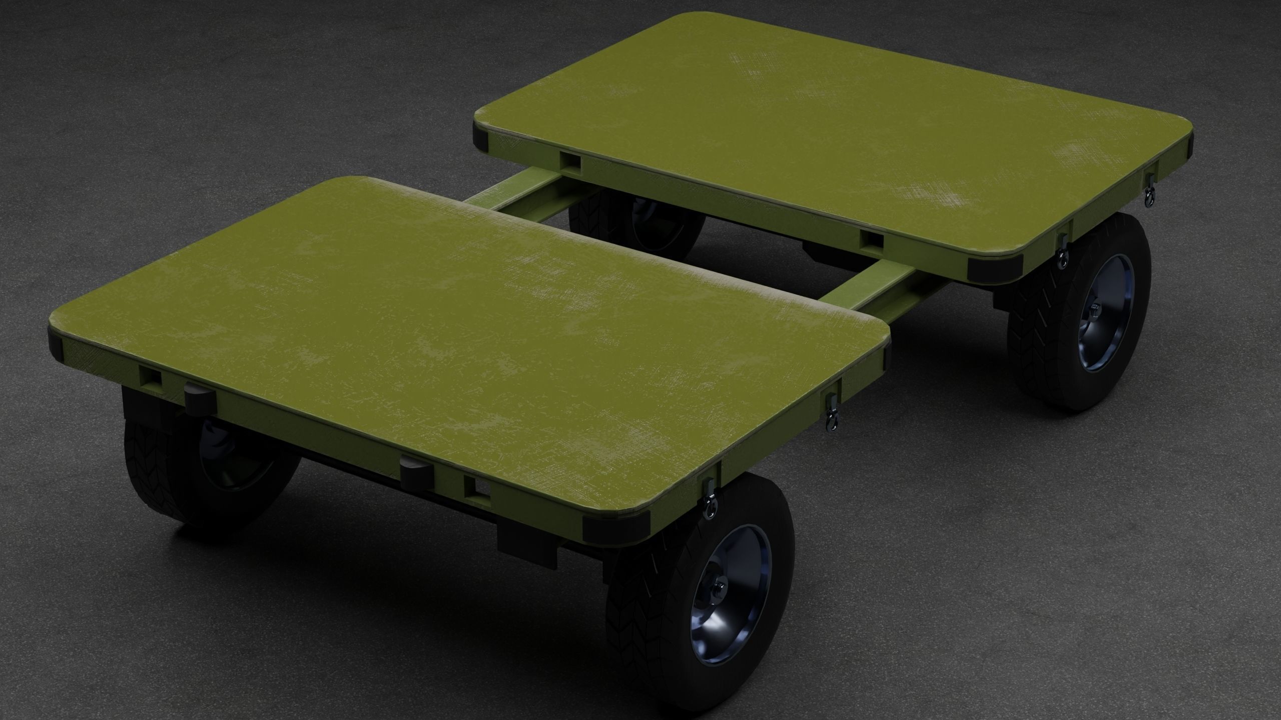 Transport cart Low-poly 3D model_2