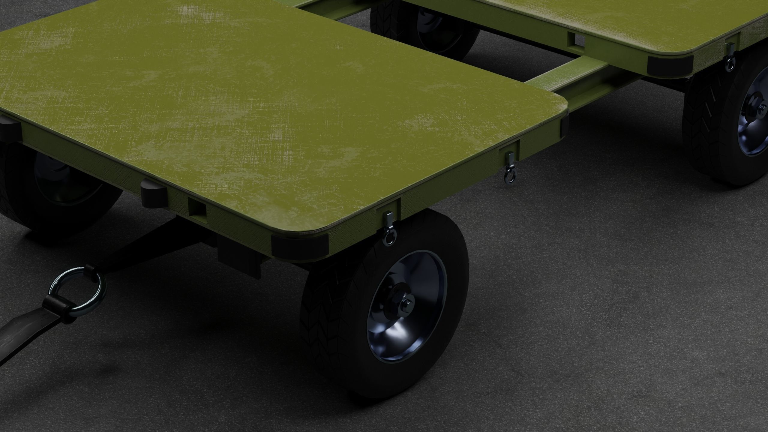 Transport cart Low-poly 3D model_9