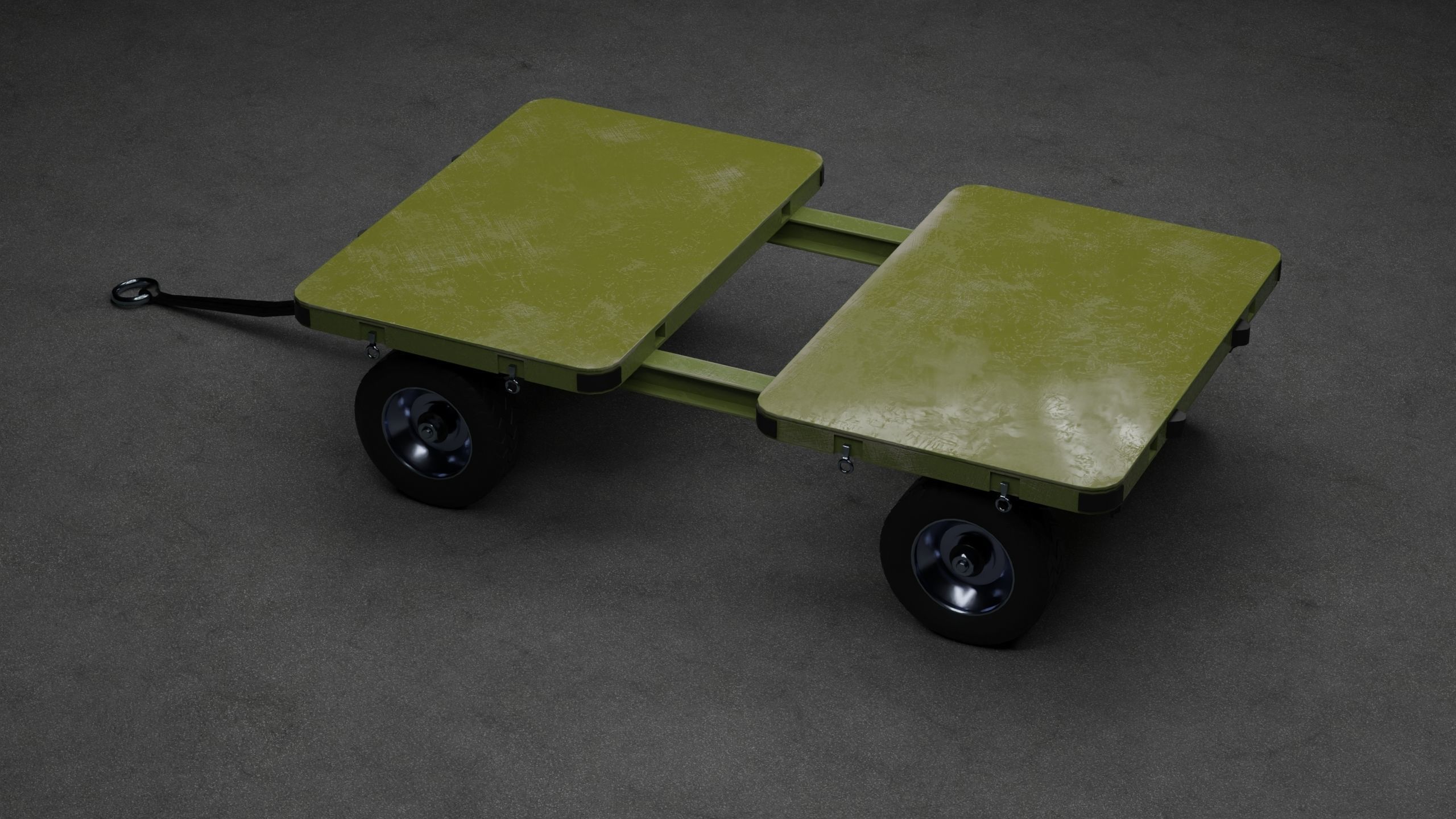 Transport cart Low-poly 3D model_6