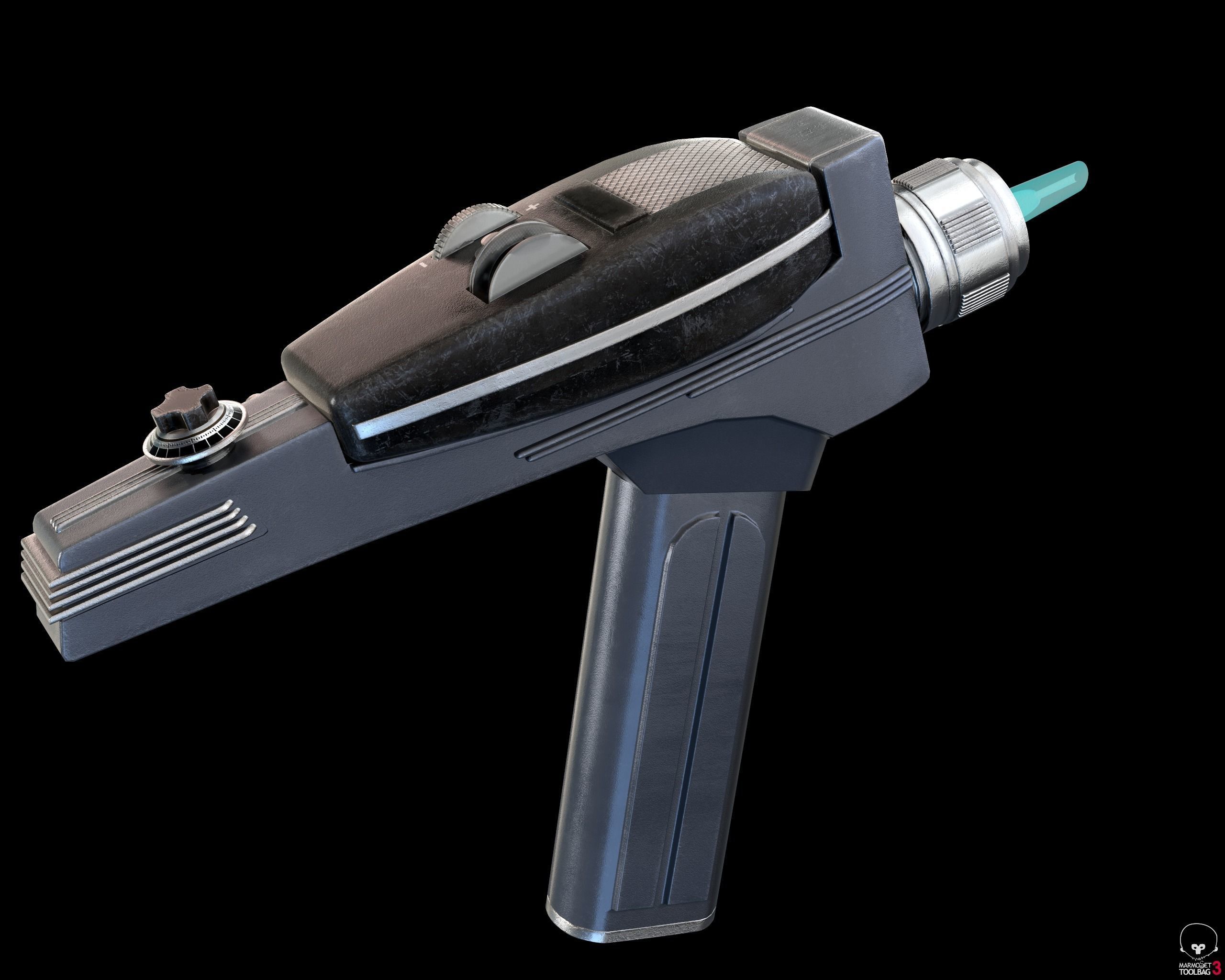Starfleet Phaser Low-poly 3D model_3