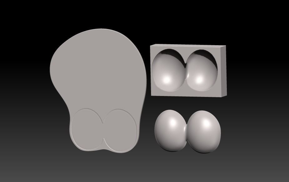 OPPAI MOUSE PAD BOOBA MOUSE PAD KIT DIY 3D print model_3