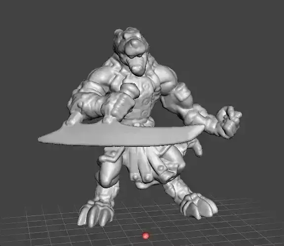 WOLF WARRIOR EXECUTIONER MINIATURE MODEL FANTASY GAMES DND RPG