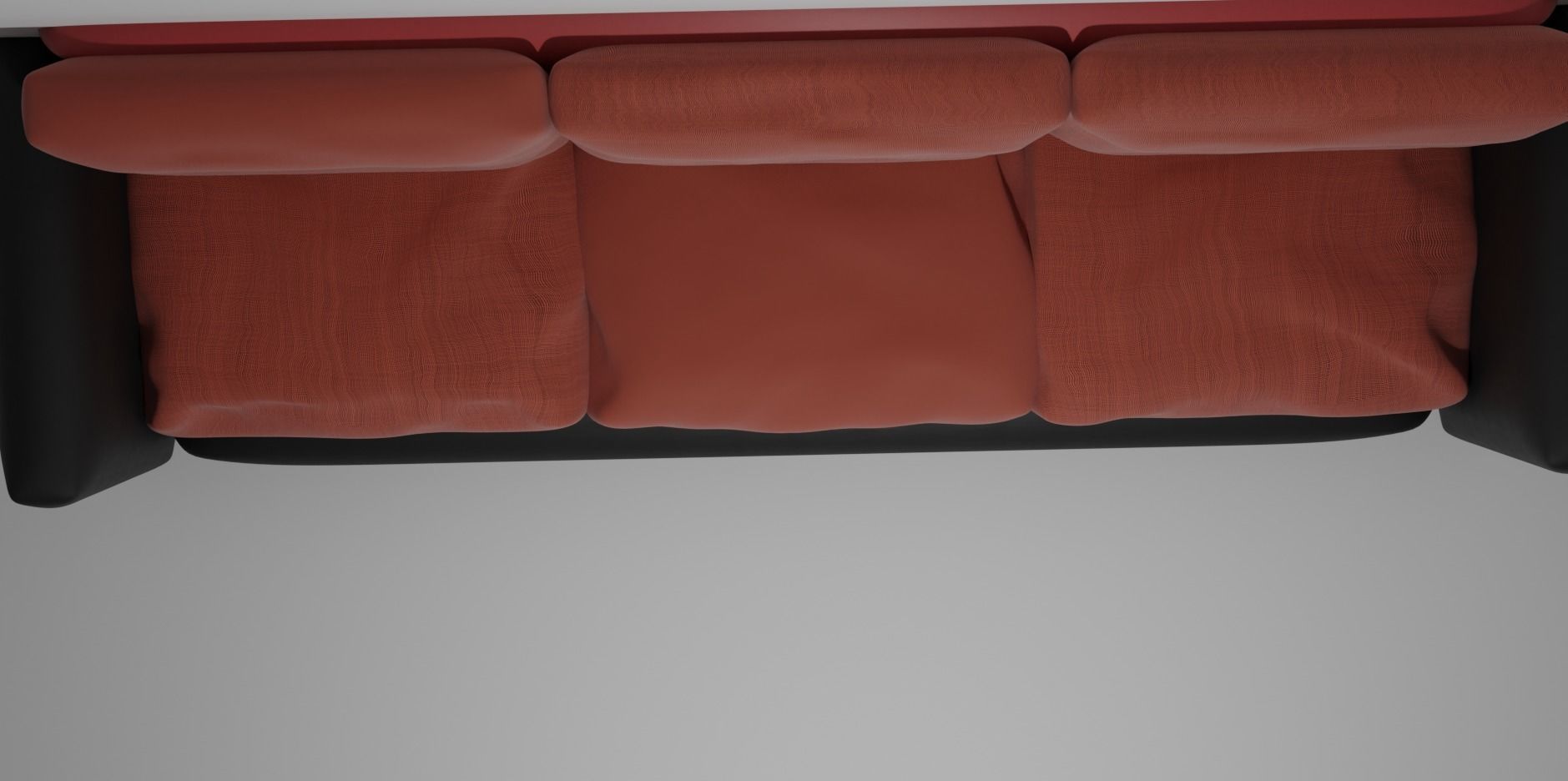 black couch with red pillows 3D model_4