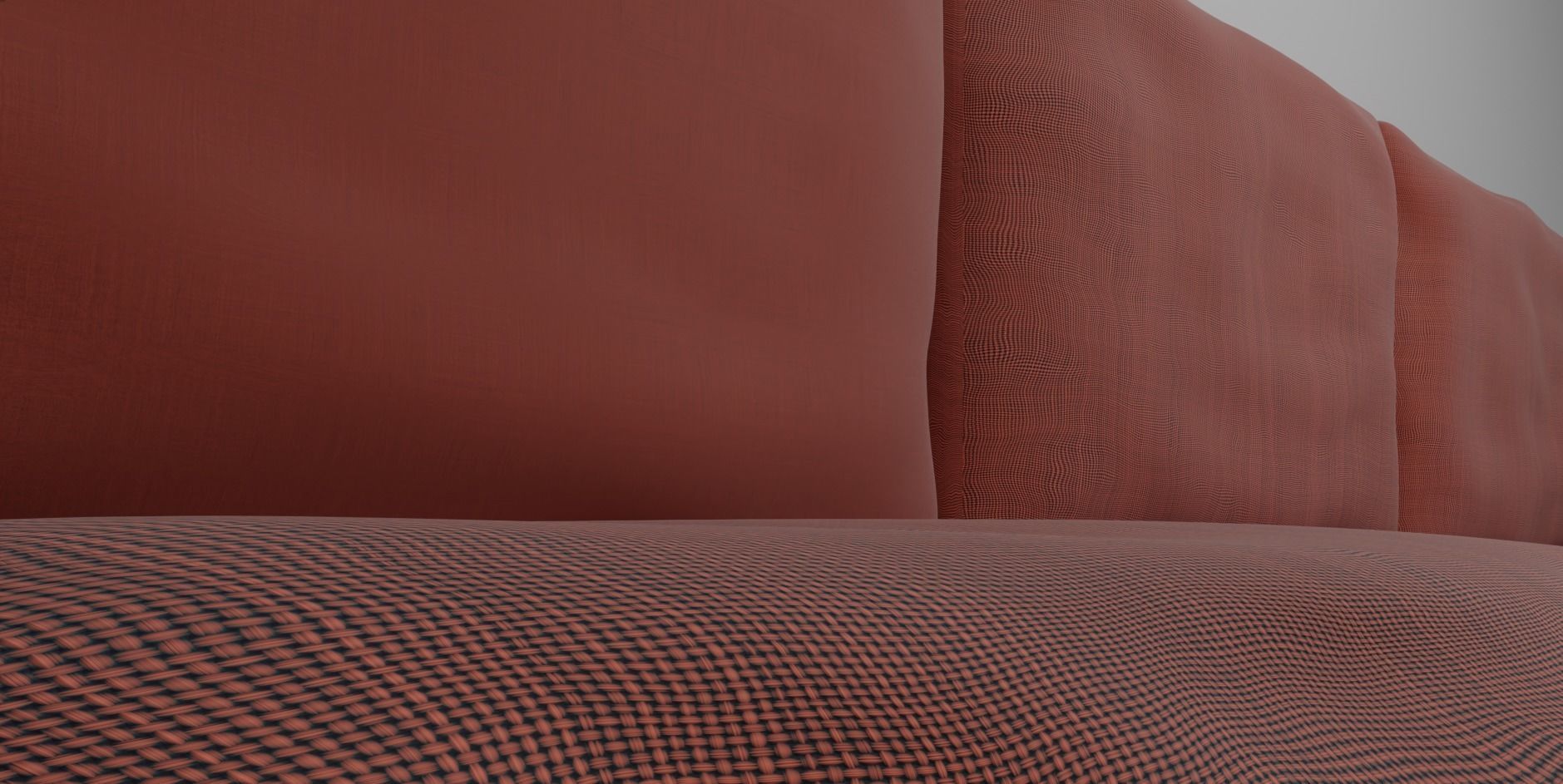 black couch with red pillows 3D model_5