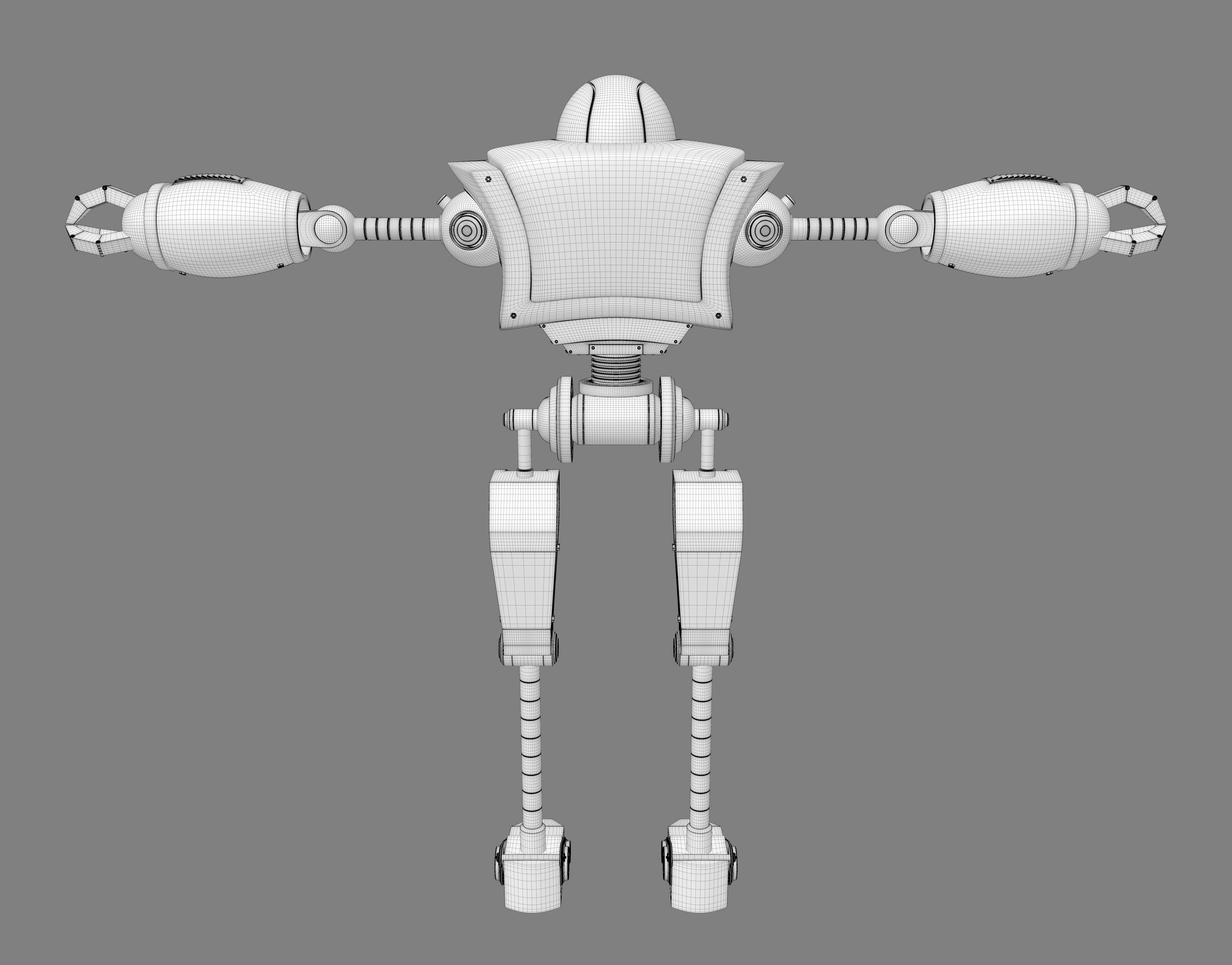 Cartoon 3d Robot model Low-poly 3D model_11