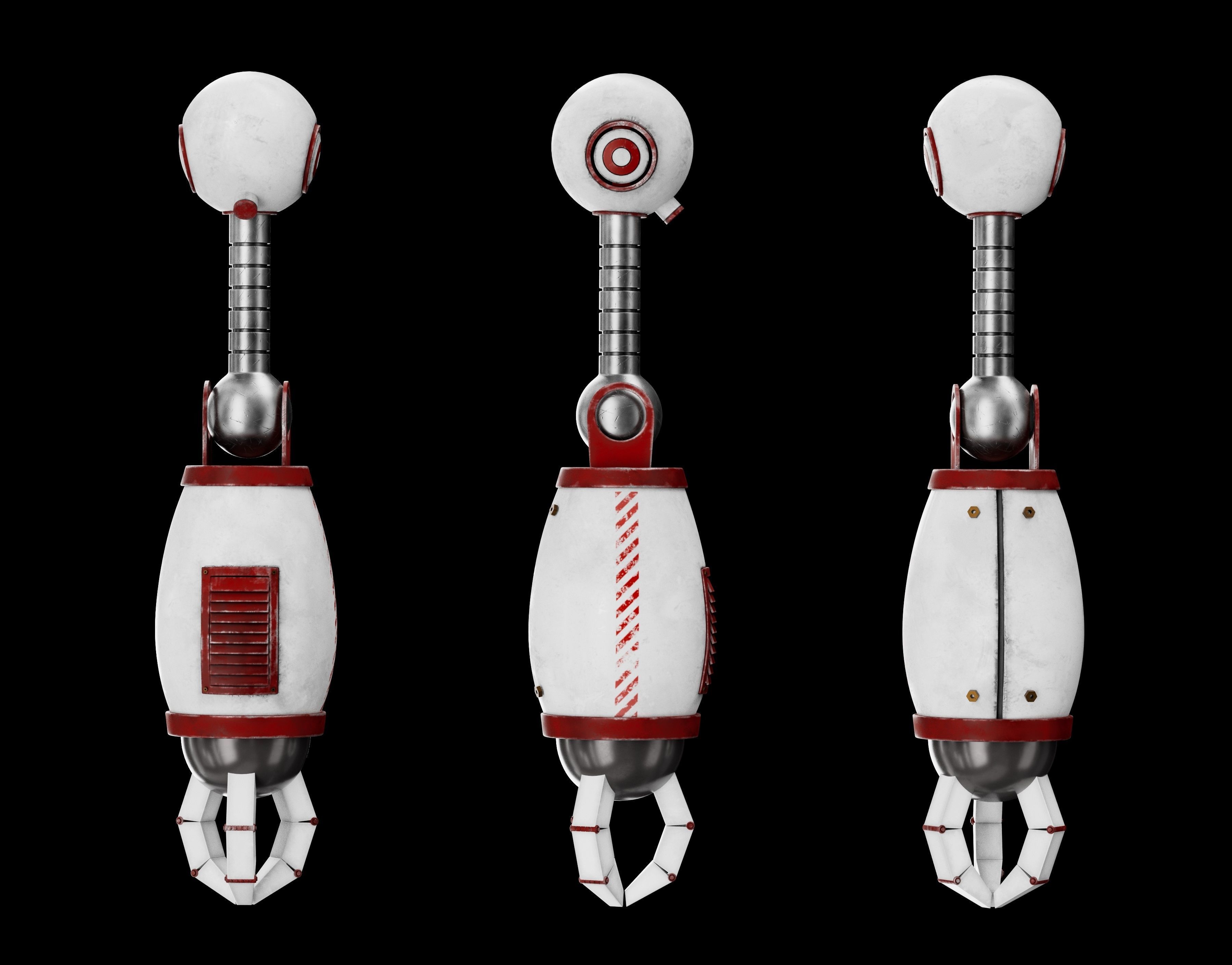 Cartoon 3d Robot model Low-poly 3D model_6