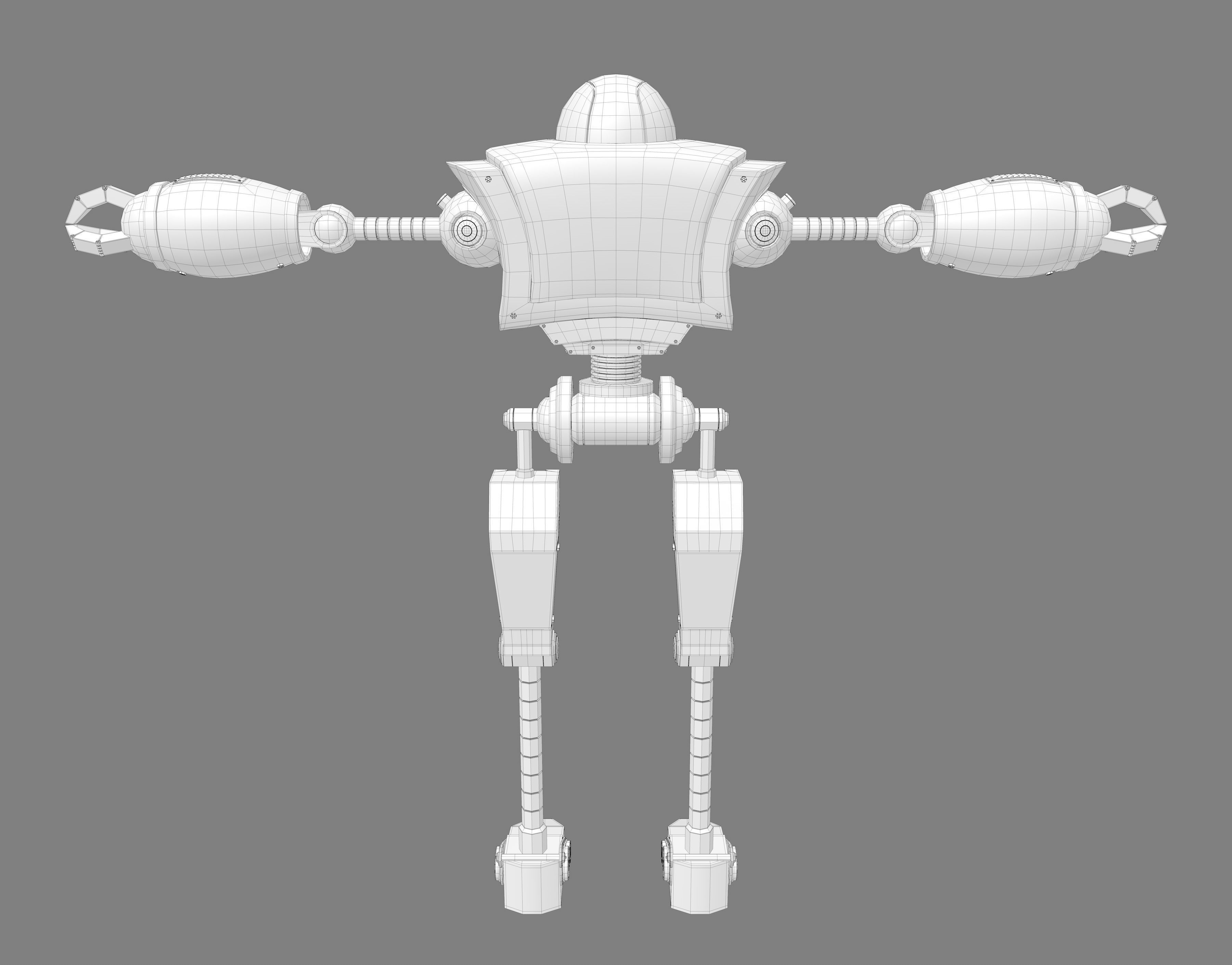 Cartoon 3d Robot model Low-poly 3D model_10