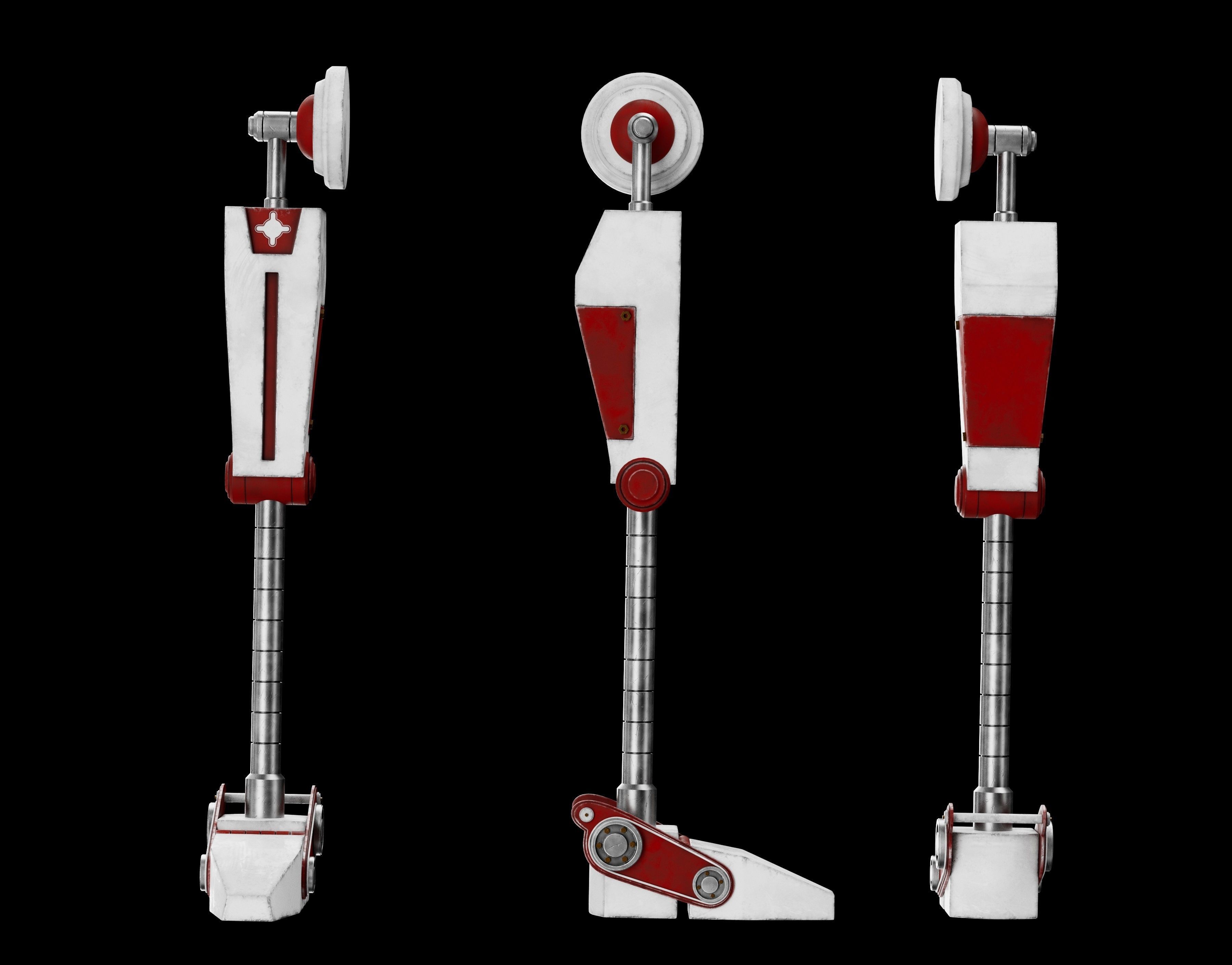 Cartoon 3d Robot model Low-poly 3D model_7