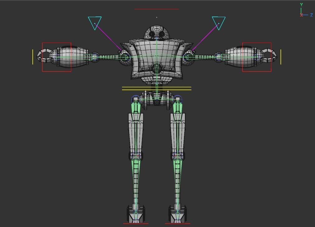 Cartoon 3d Robot model Low-poly 3D model_14