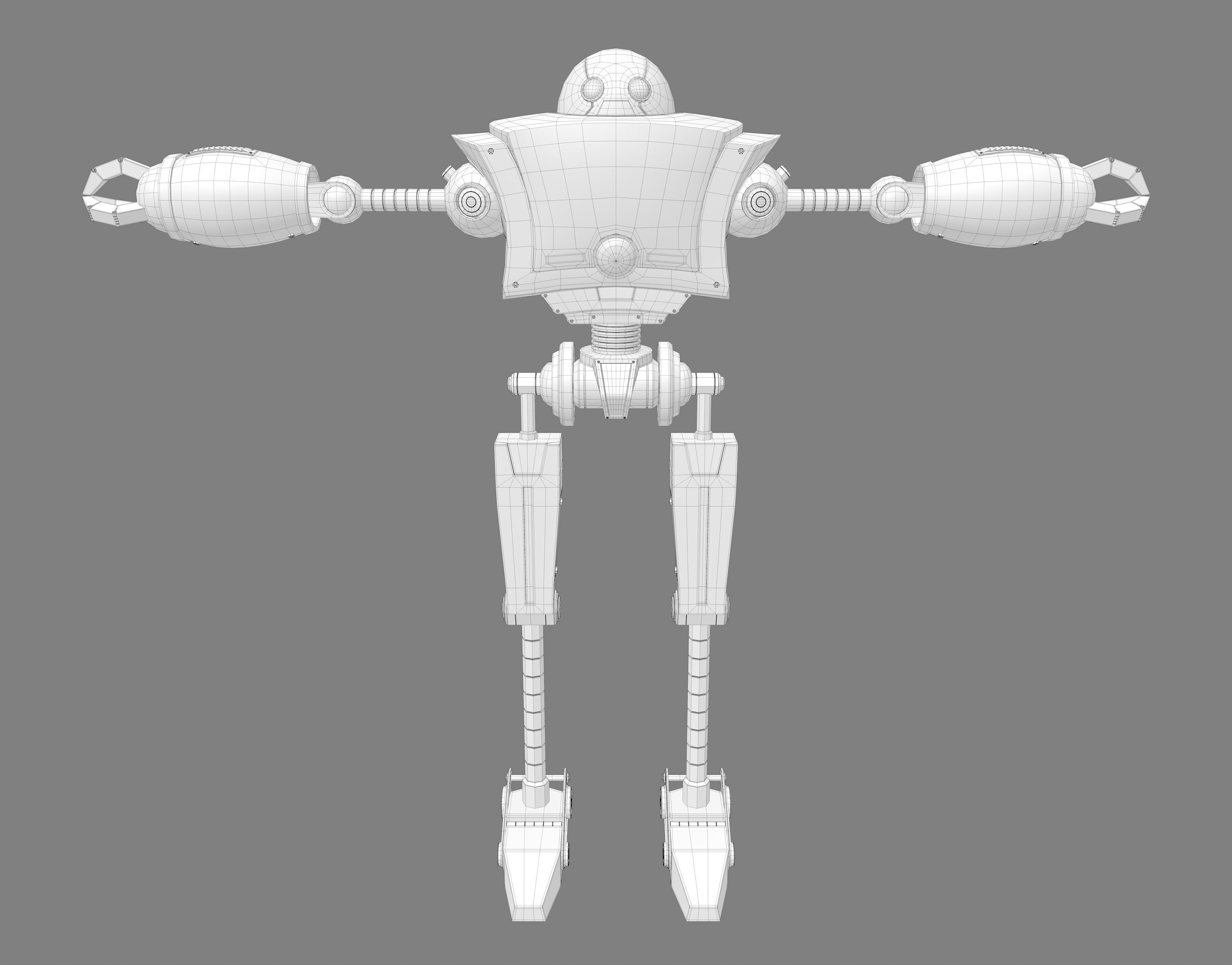 Cartoon 3d Robot model Low-poly 3D model_9