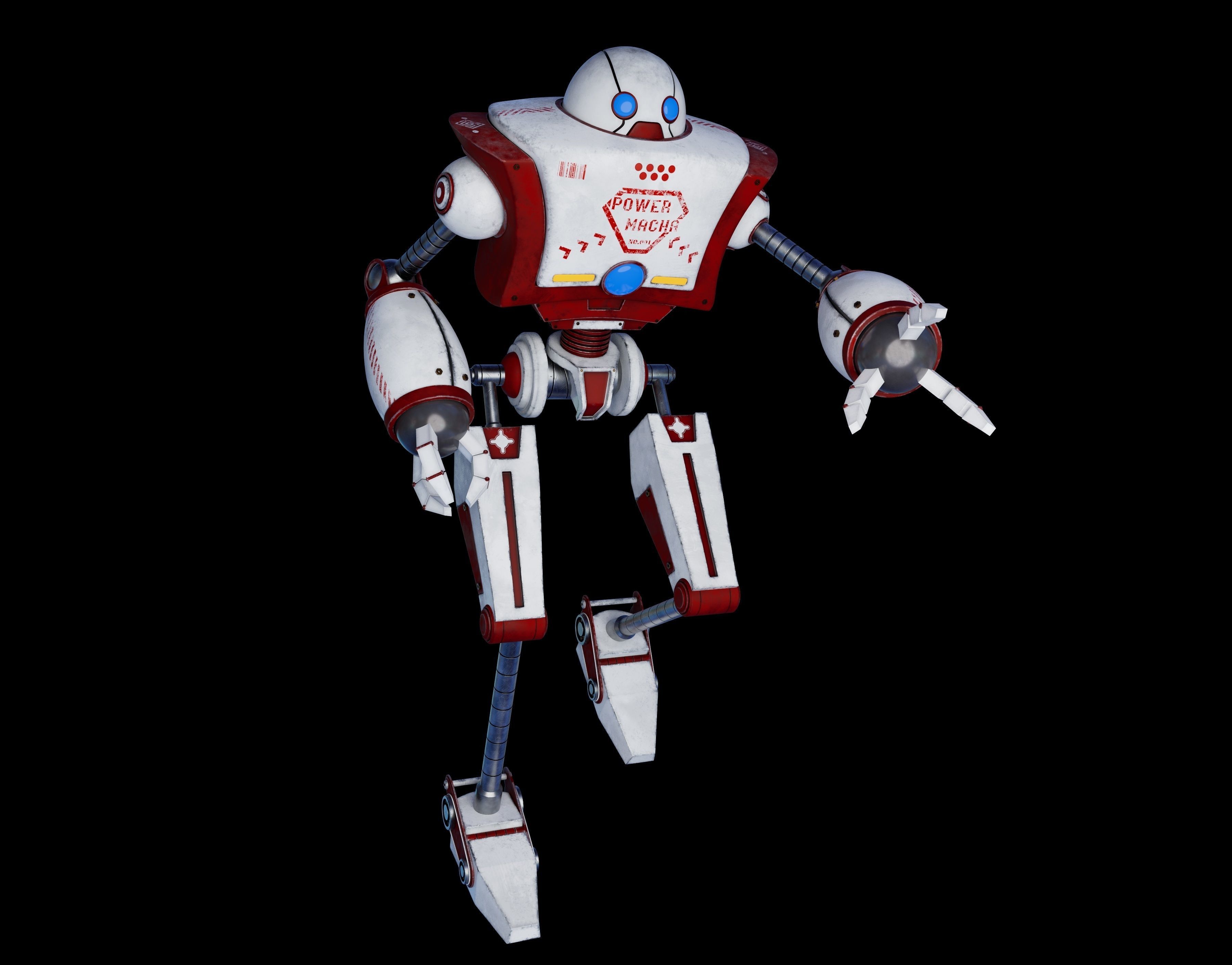 Cartoon 3d Robot model Low-poly 3D model_1