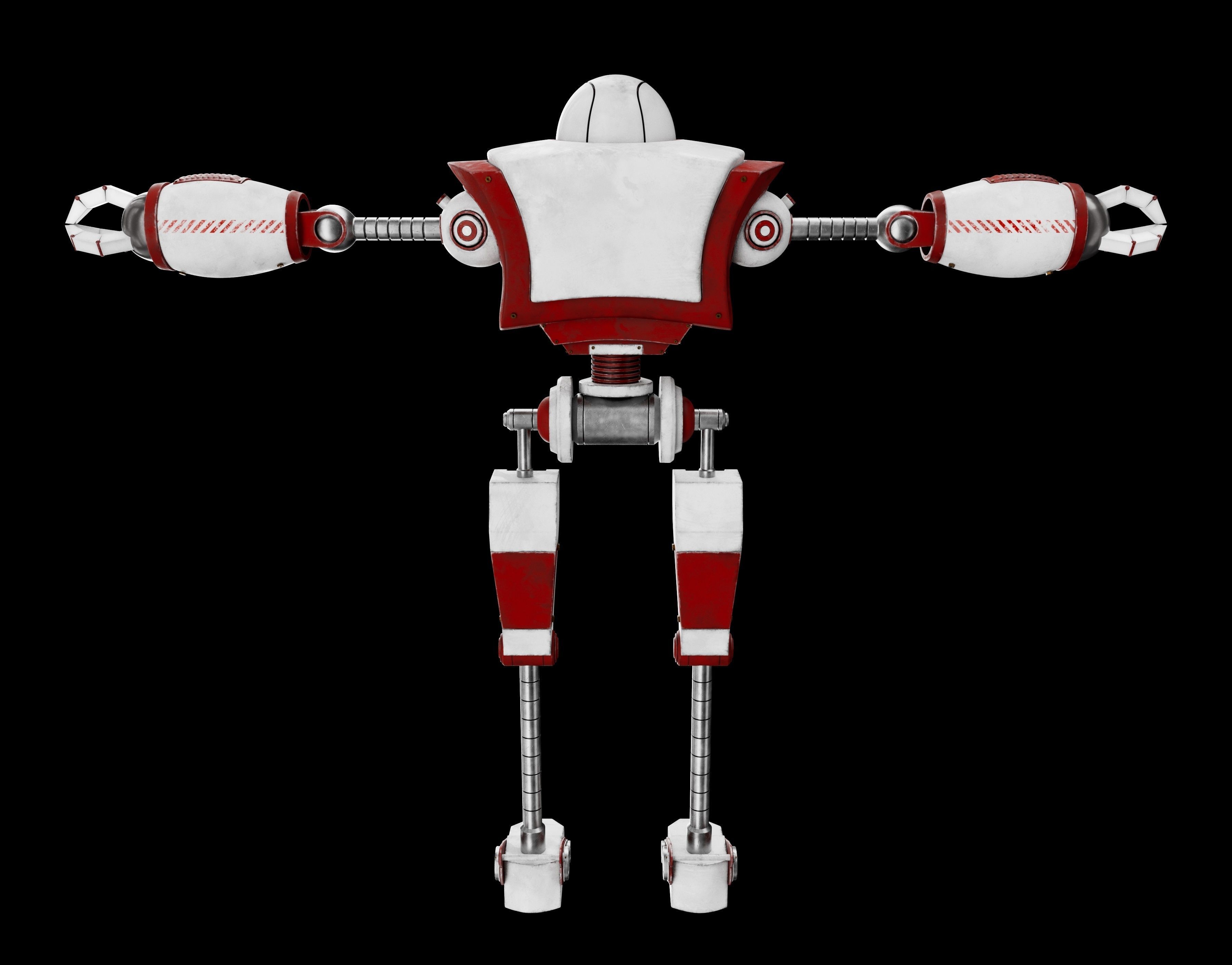 Cartoon 3d Robot model Low-poly 3D model_5