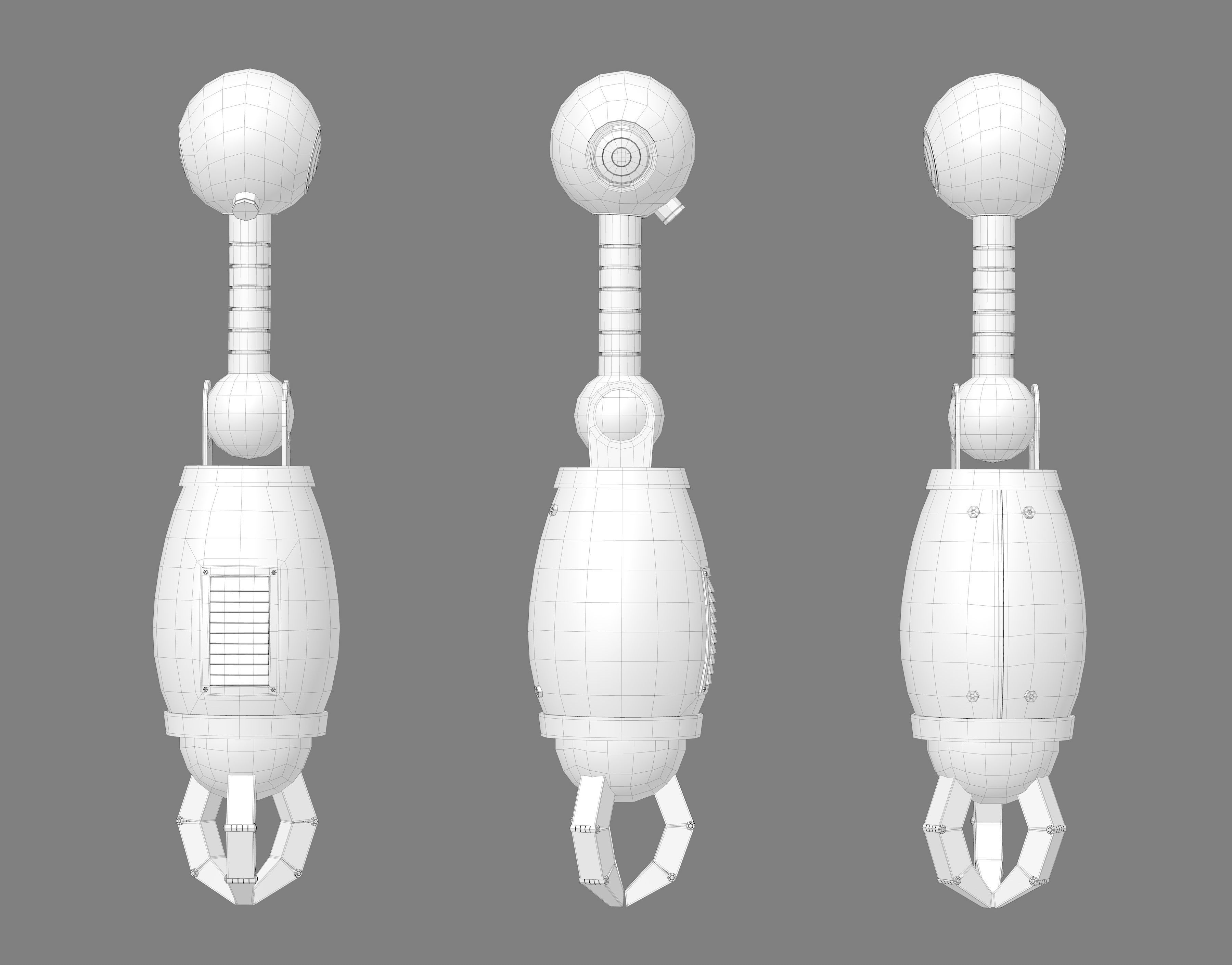 Cartoon 3d Robot model Low-poly 3D model_12